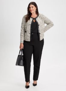 Contrast Trim Bouclé Jacket sold by Laura