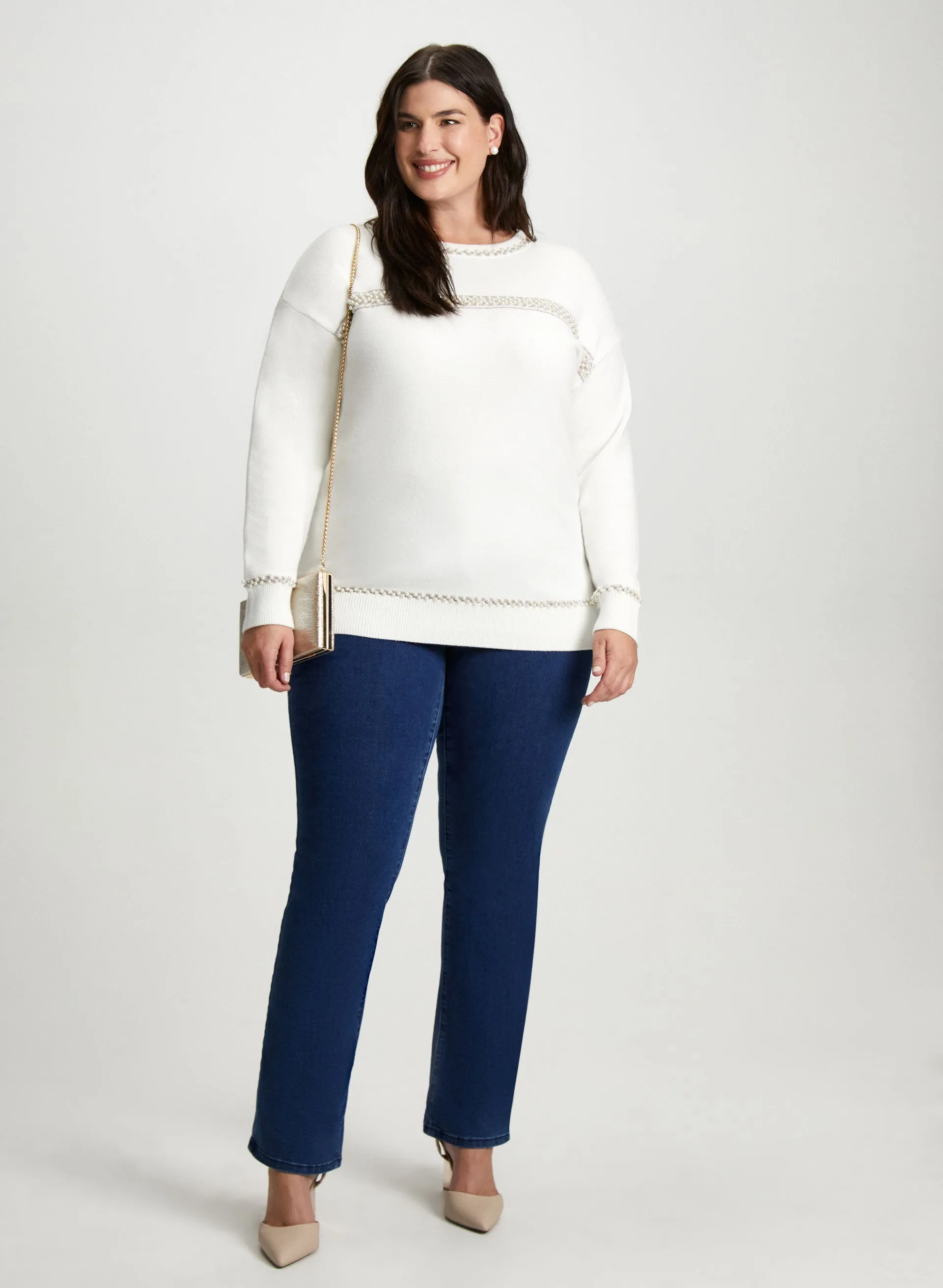 Pearl Detail Sweater & Bootcut Jeans sold by Laura