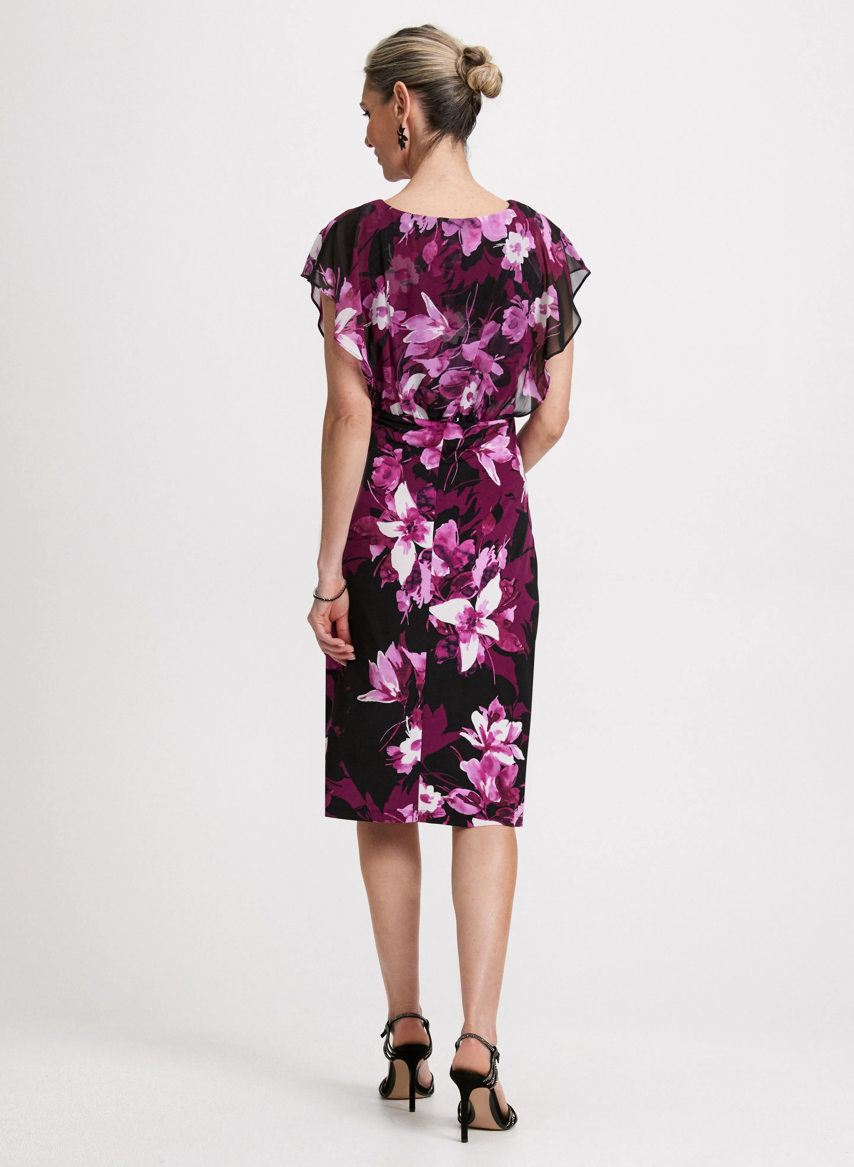 Floral Print Flutter Sleeve Dress sold by Laura product image thumbnail 3
