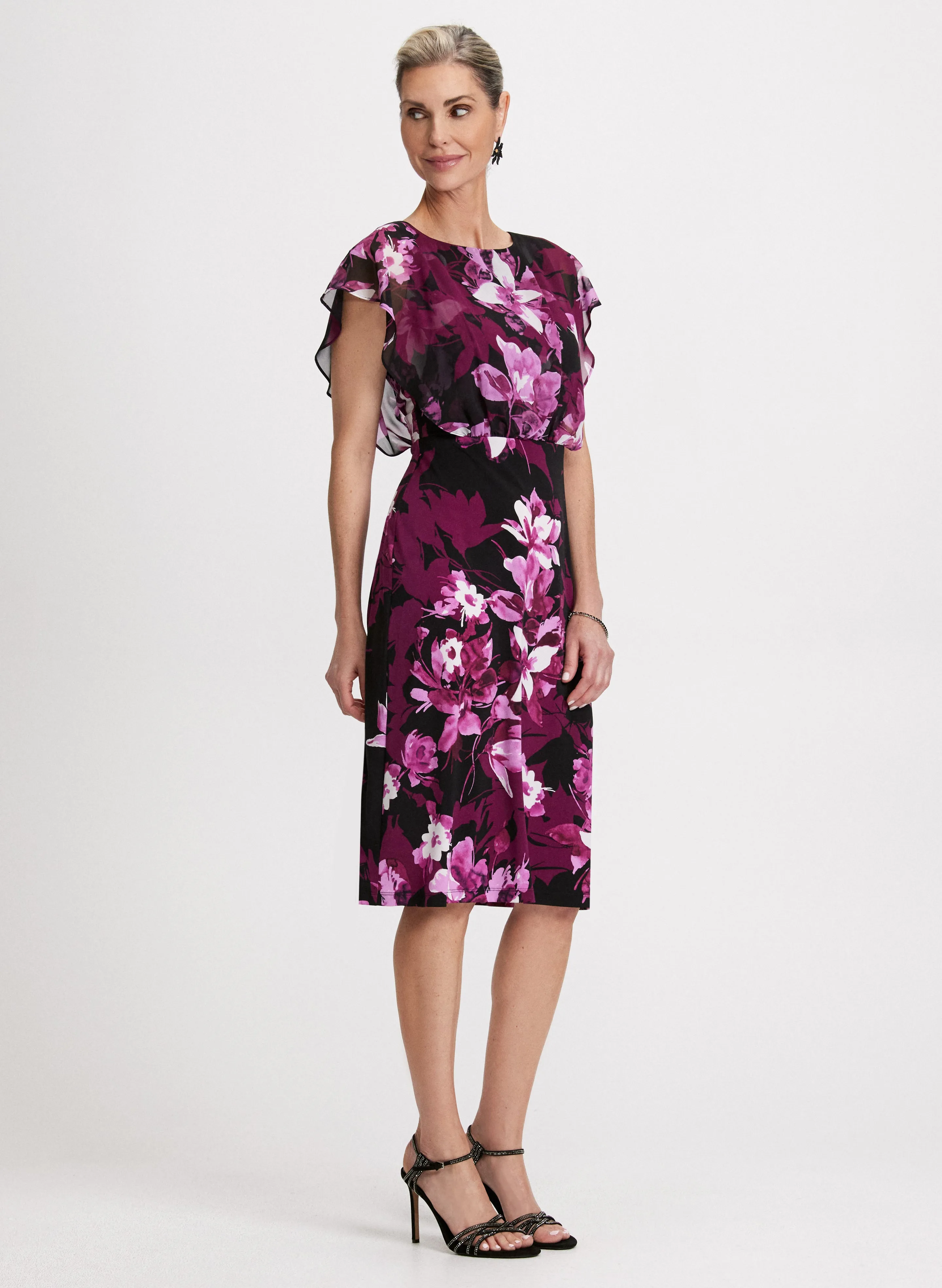 Floral Print Flutter Sleeve Dress sold by Laura product image thumbnail 2