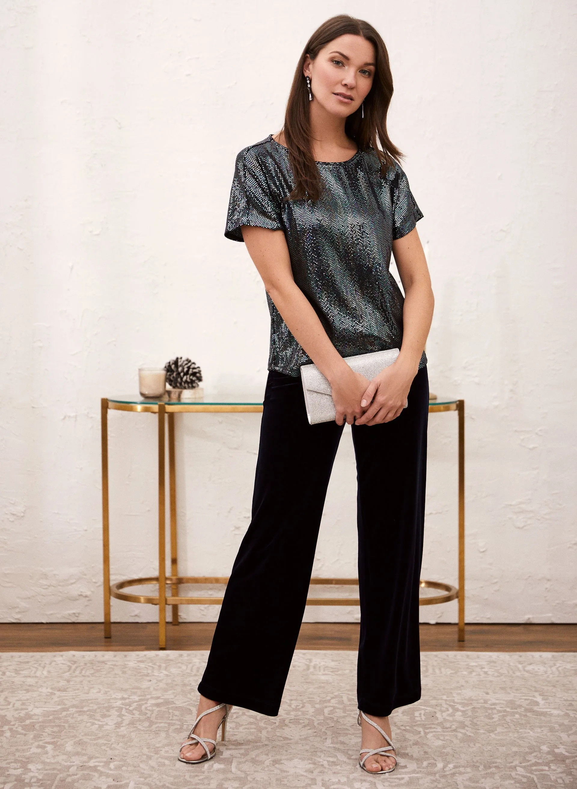 Olivia Velour Wide-Leg Pants – Tall sold by Laura product image thumbnail 3