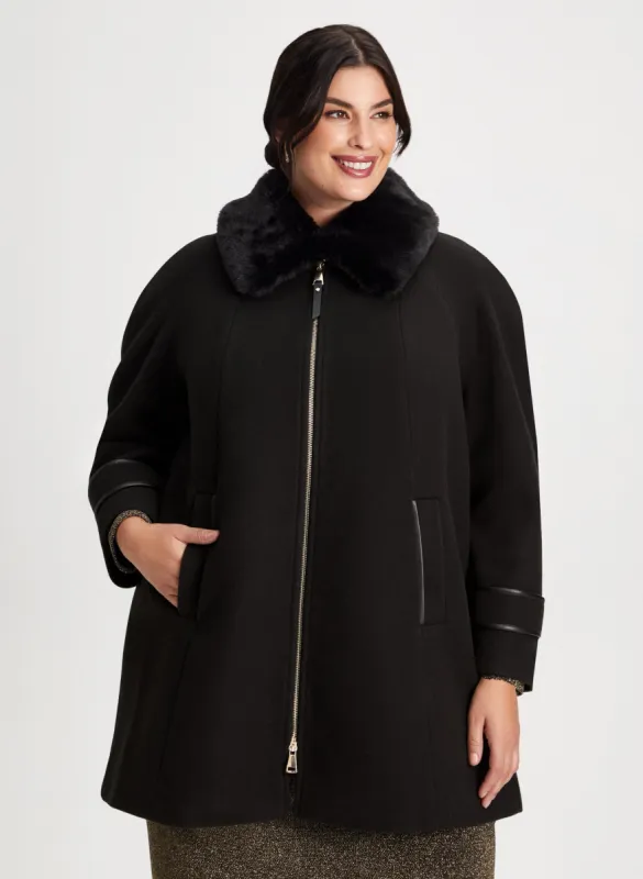 Stretch Wool Blend Coat sold by Laura