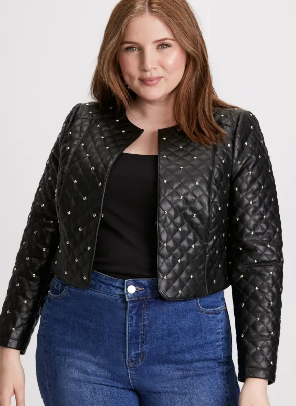 Studded Vegan Leather Jacket sold by Laura