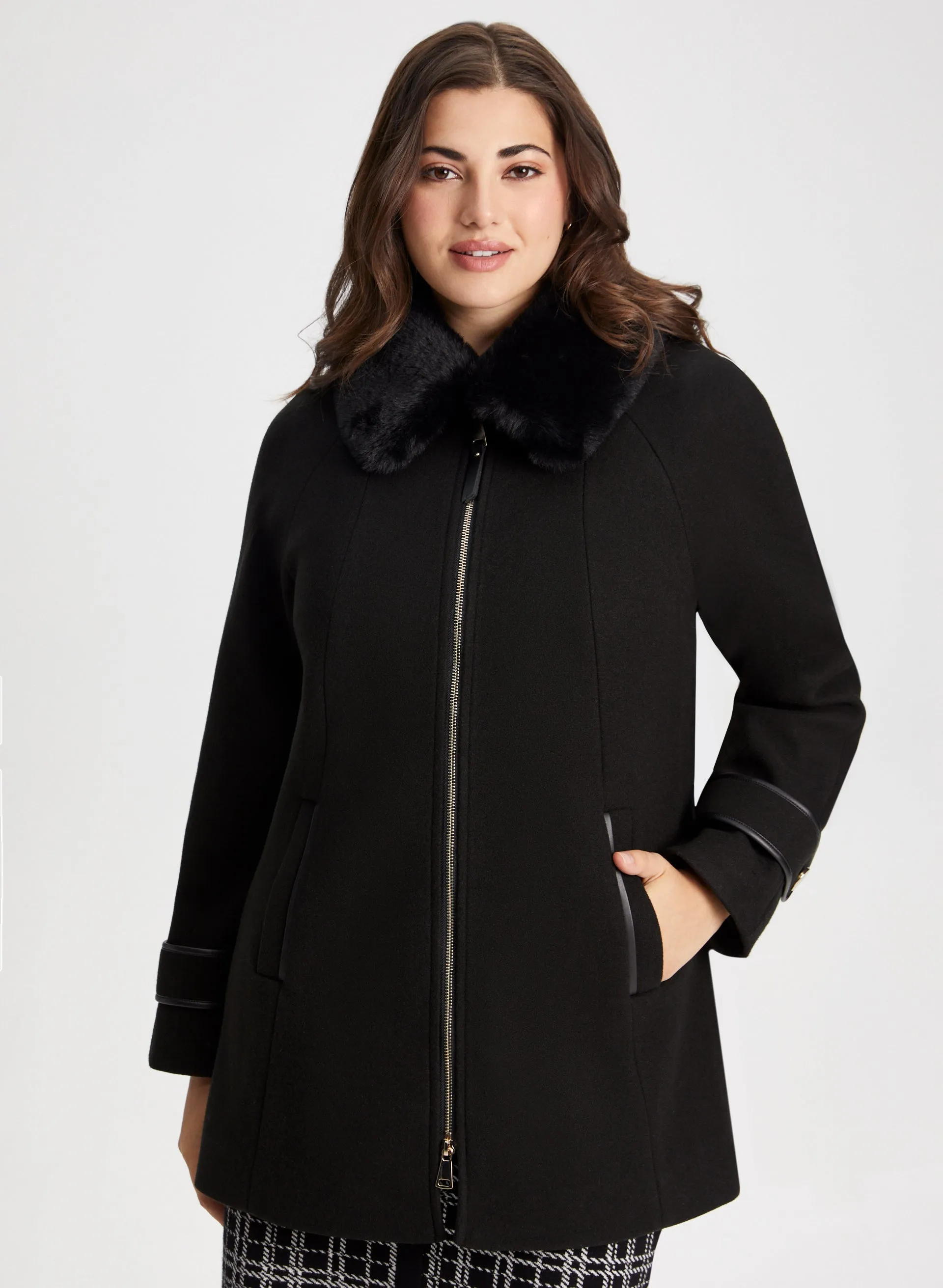 Stretch Wool Blend Coat sold by Laura