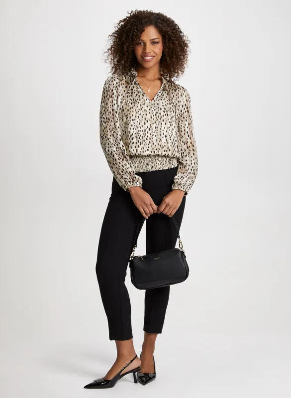 Printed Satin Blouse & City Fit Pants sold by Laura