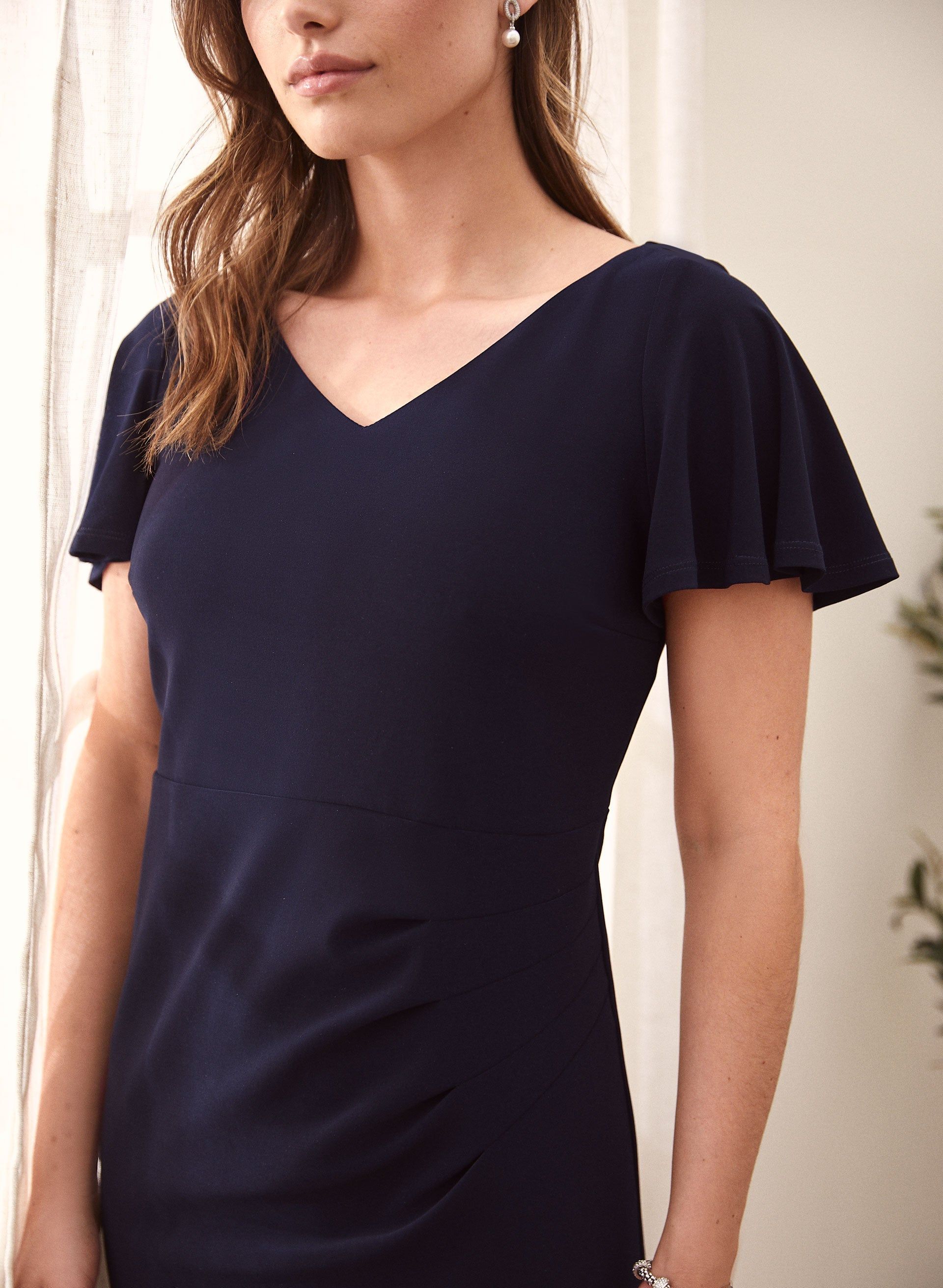 Pleated V-Neck Sheath Dress sold by Laura product image thumbnail 2