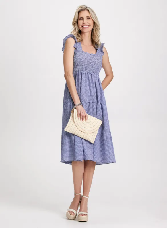 Ruffled Sleeveless Midi Dress sold by Laura
