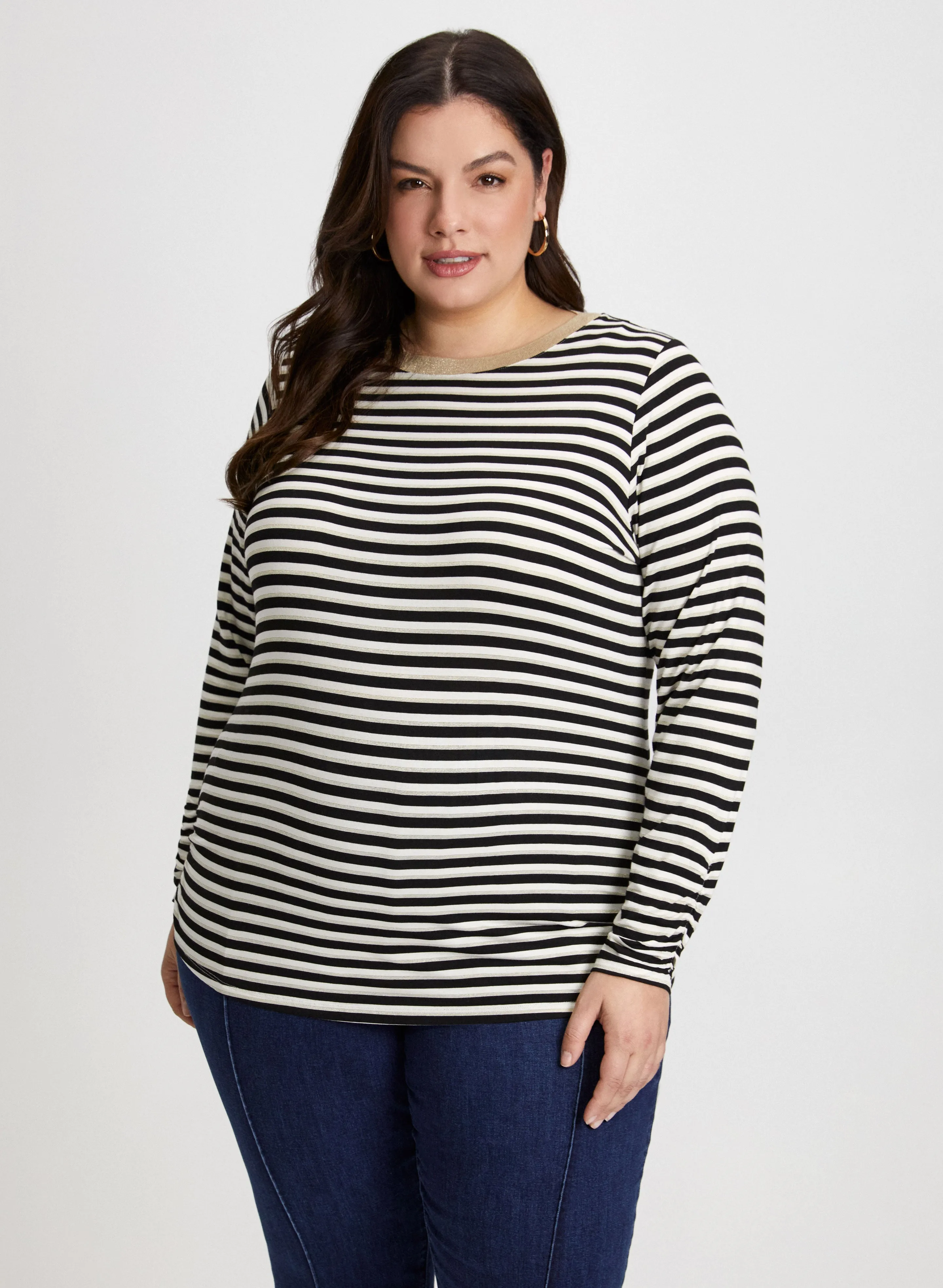3/4 Sleeve Stripe Print Top sold by Laura