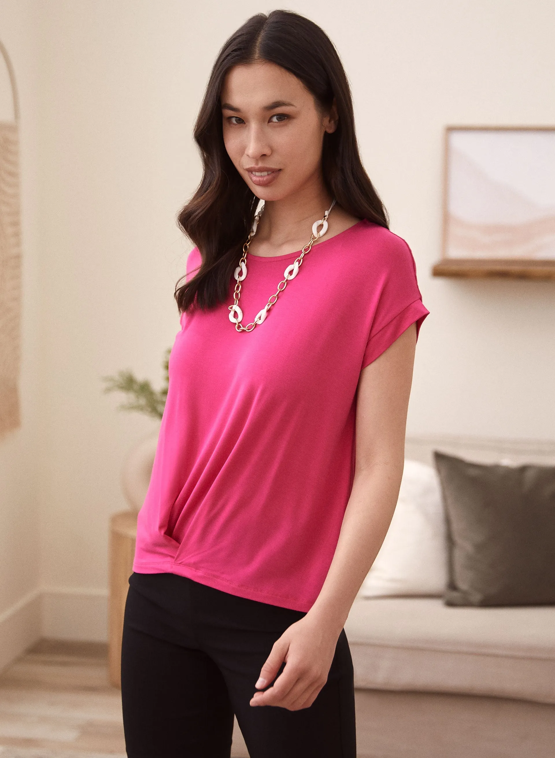 Drop Shoulder Scoop Neck Top sold by Laura