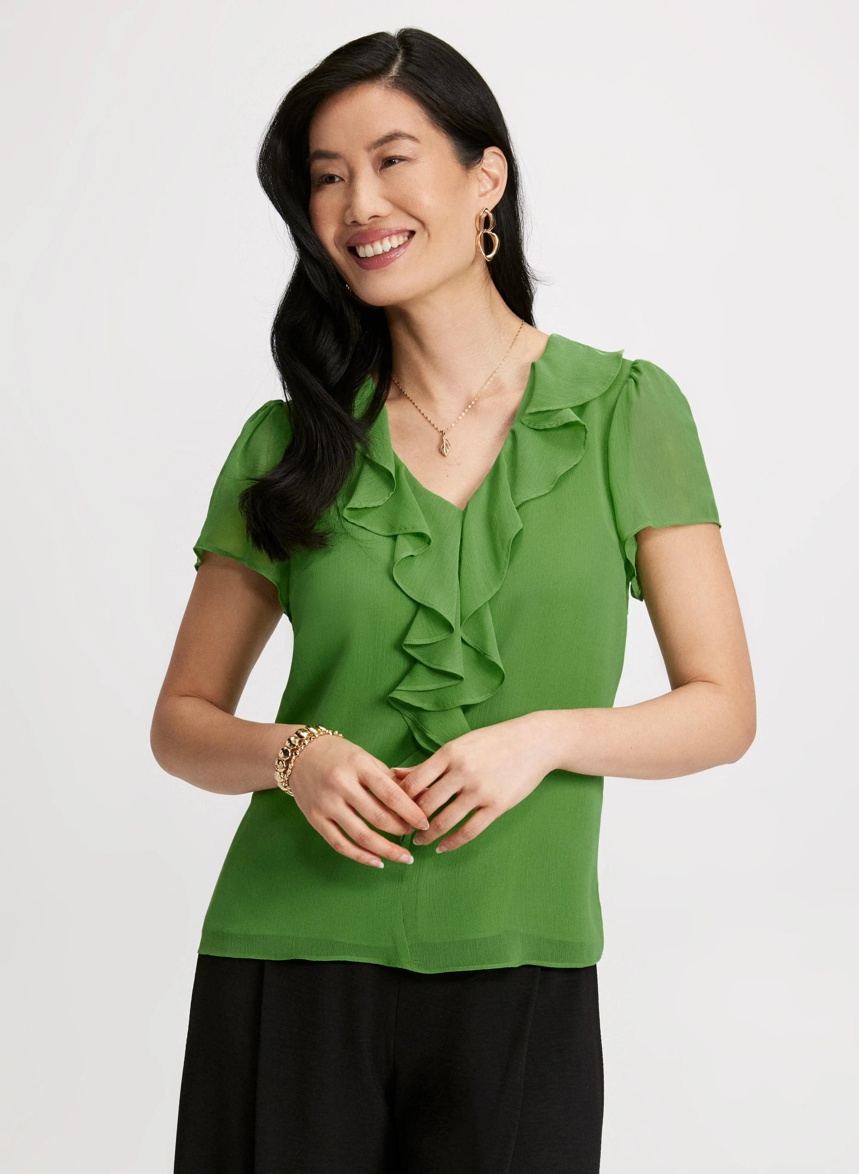 Ruffled Chiffon Blouse sold by Laura product image thumbnail 5