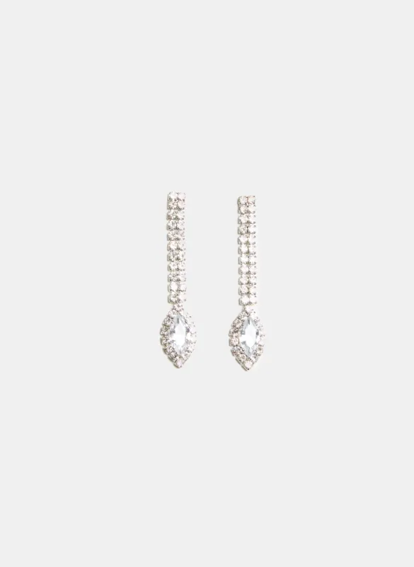 Crystal Detail Drop Earrings sold by Laura