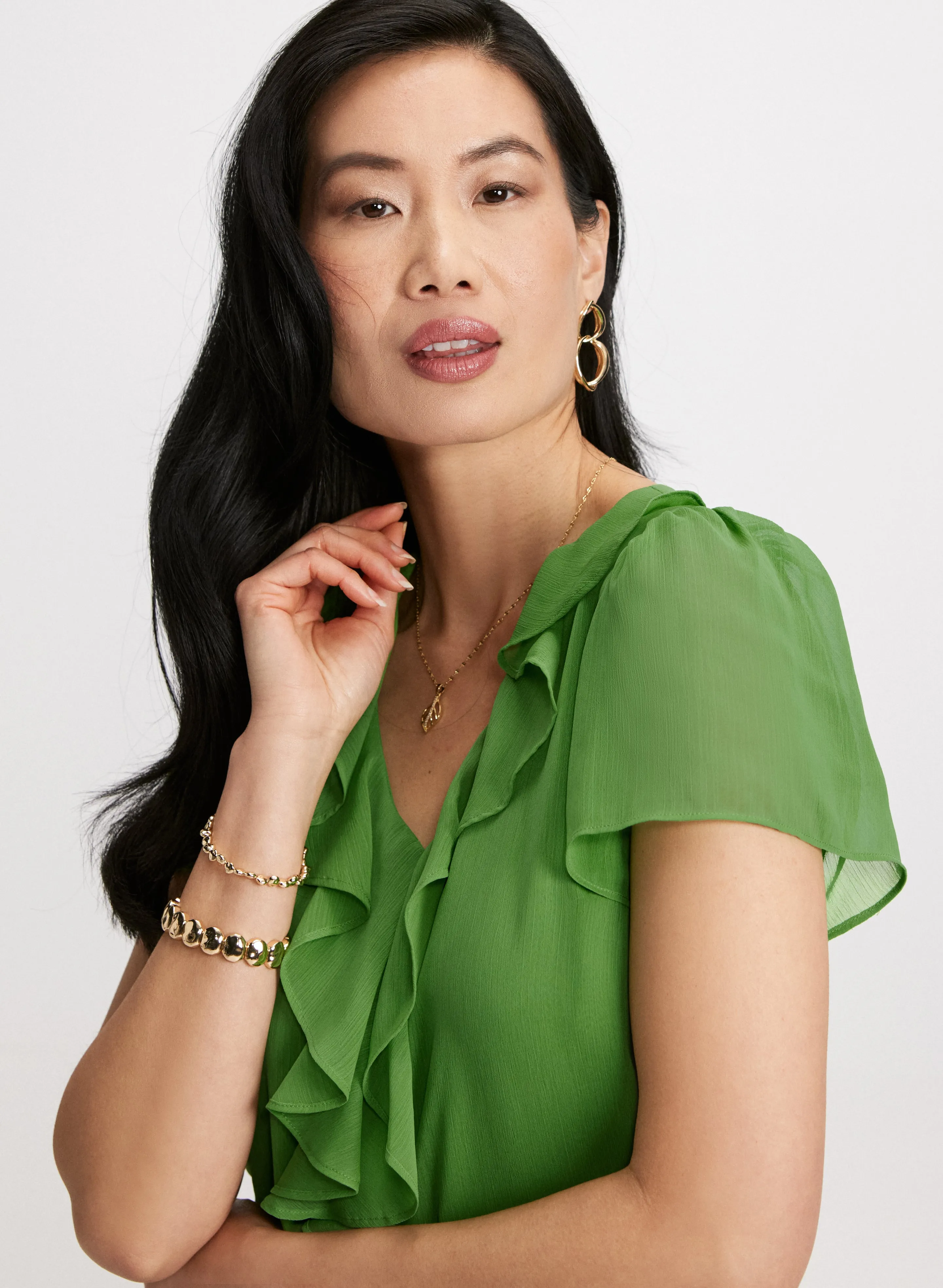 Ruffled Chiffon Blouse sold by Laura product image thumbnail 2