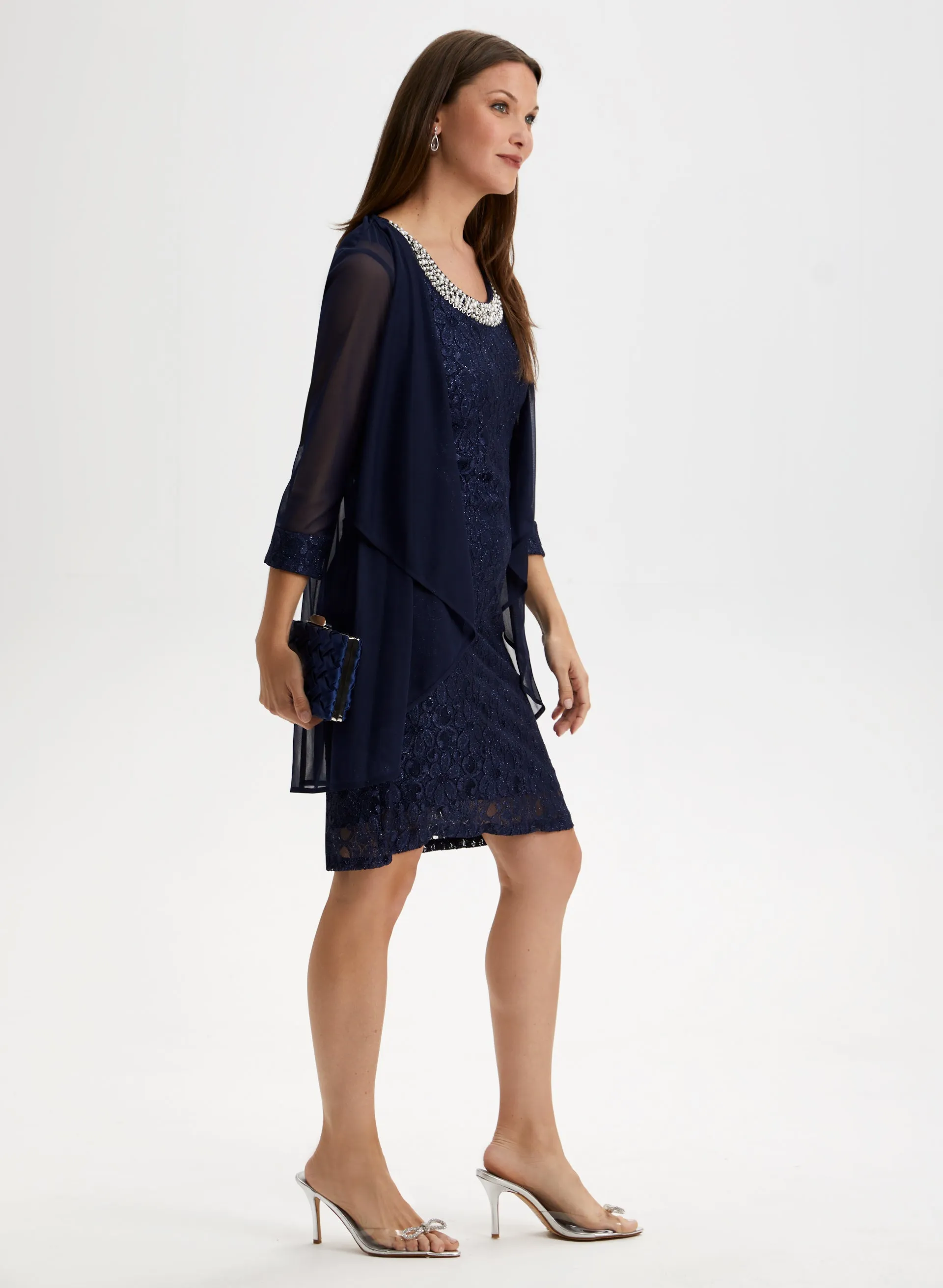 Glitter Lace Dress & Jacket Set sold by Laura product image thumbnail 3