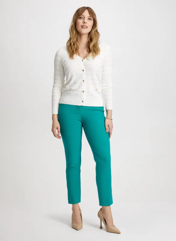 Raised Stripe Cardigan & Slim Leg Pants sold by Laura