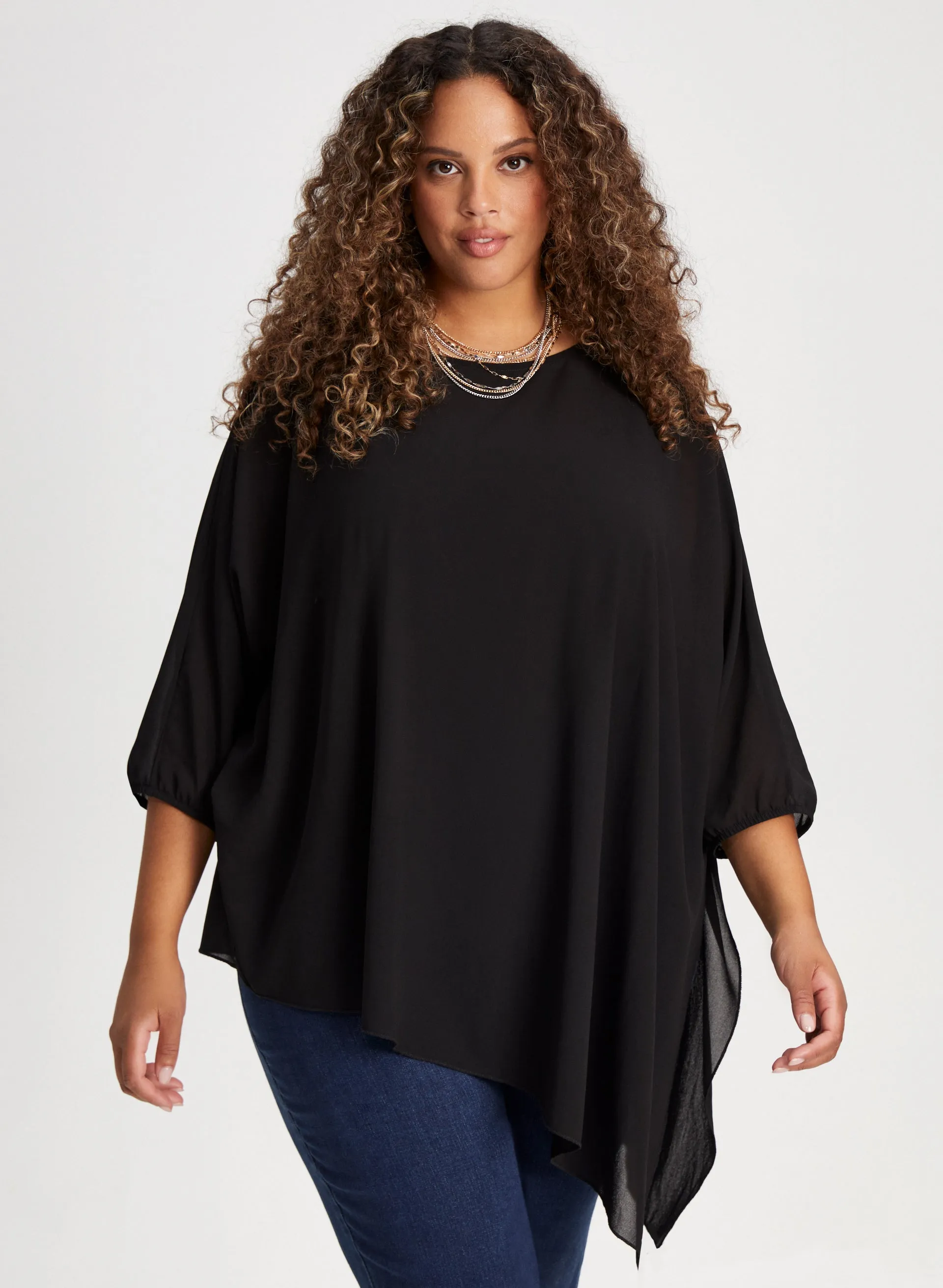 Asymmetric Overlay Tunic Top sold by Laura