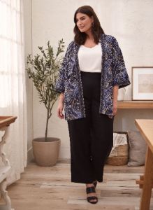 Paisley Print Open Front Blouse sold by Laura