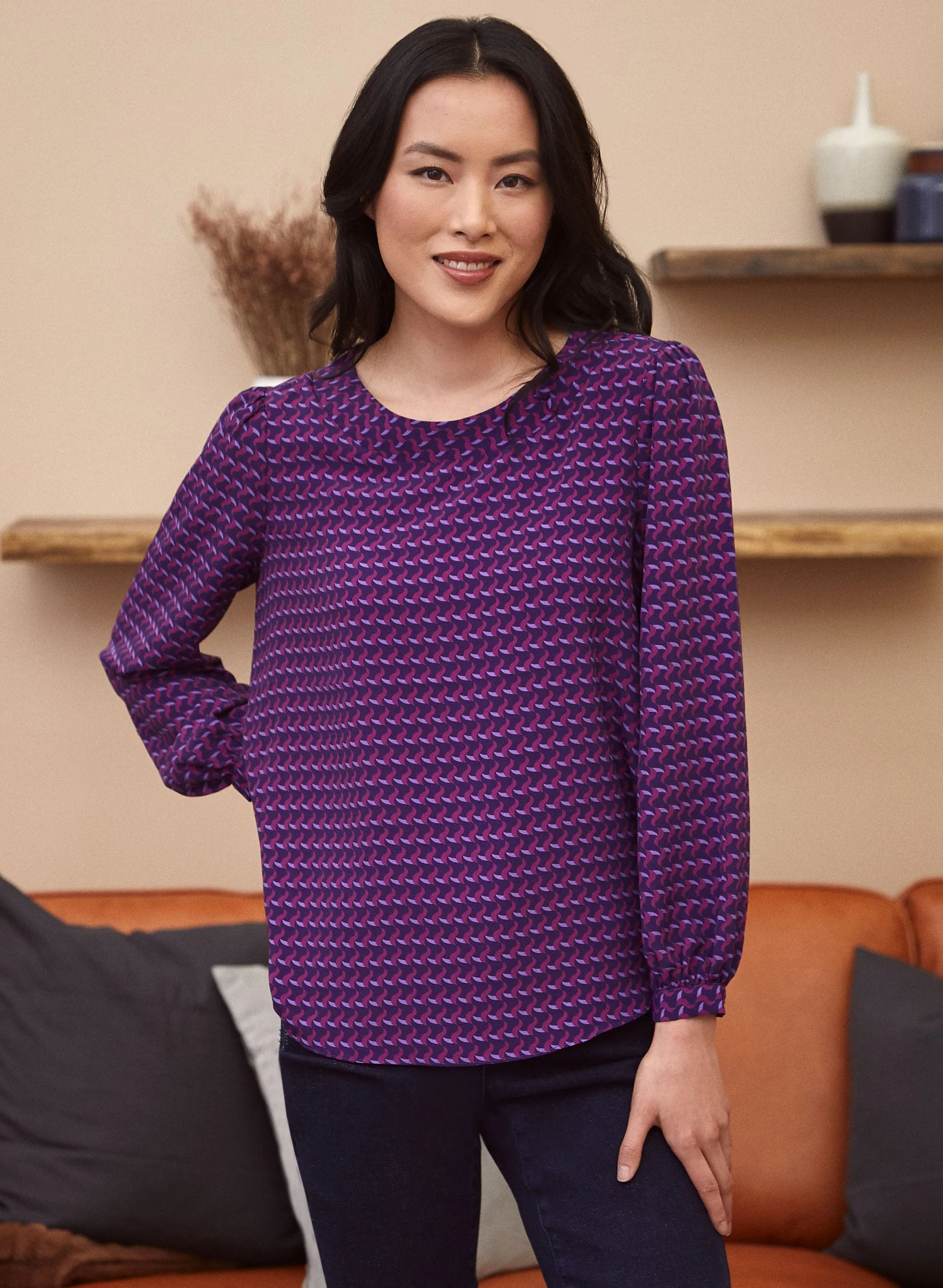 Geometric Print Blouse sold by Laura