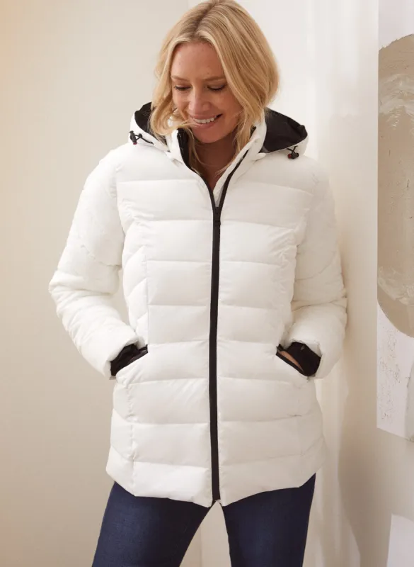Recycled Stretch Vegan Down Coat sold by Laura