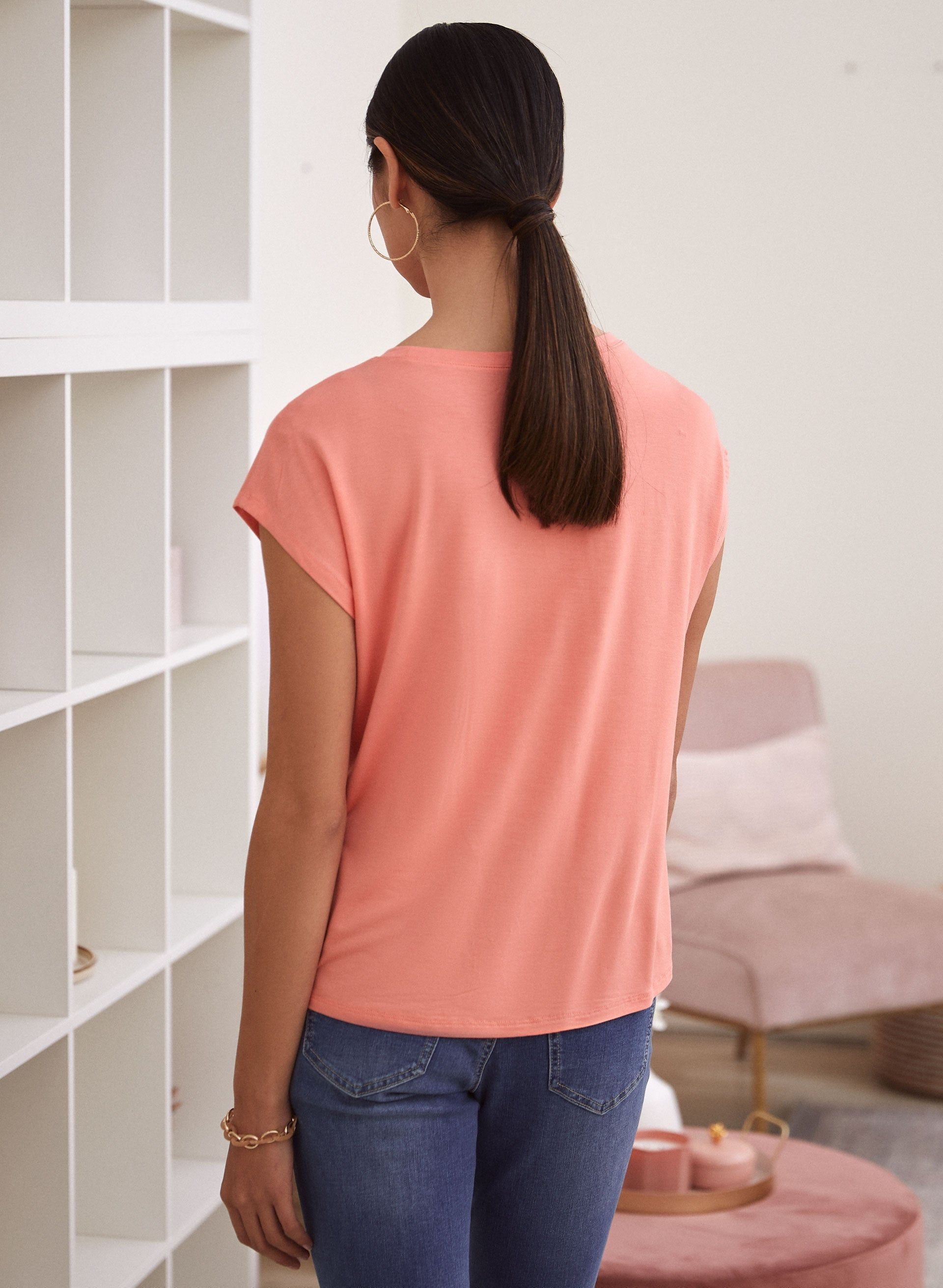 Metallic Foil Leaf Print Tee sold by Laura product image thumbnail 5