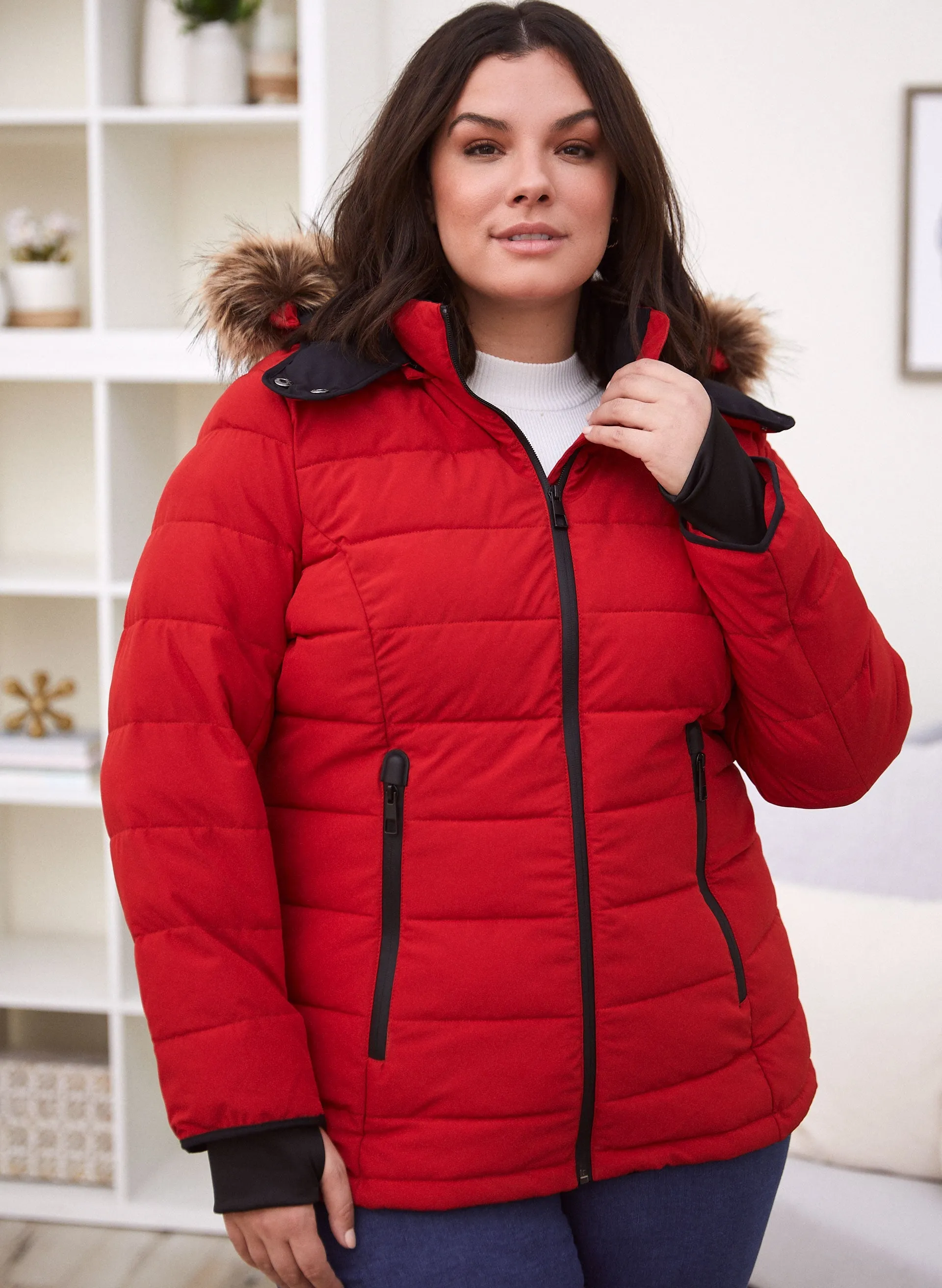 Stretch Vegan Down Coat sold by Laura