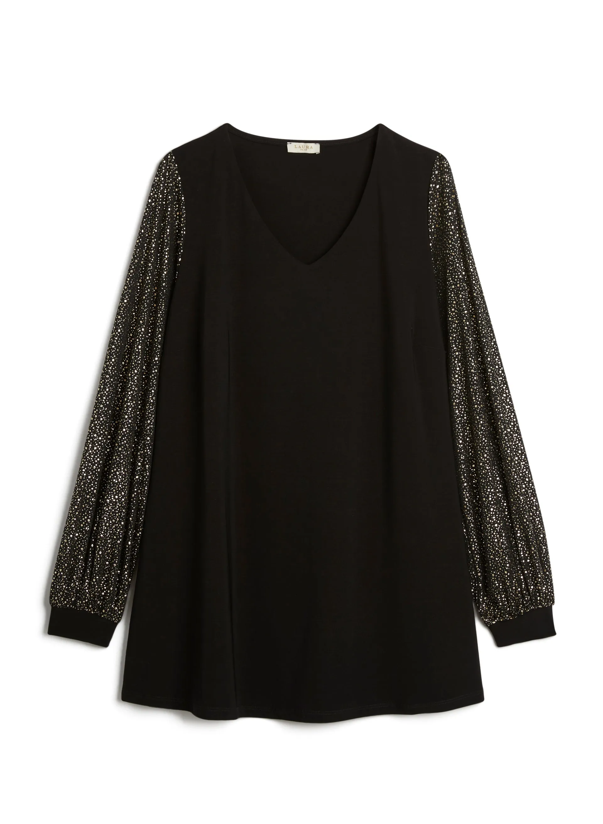 Metallic Sleeve V Neck Top sold by Laura product image thumbnail 5