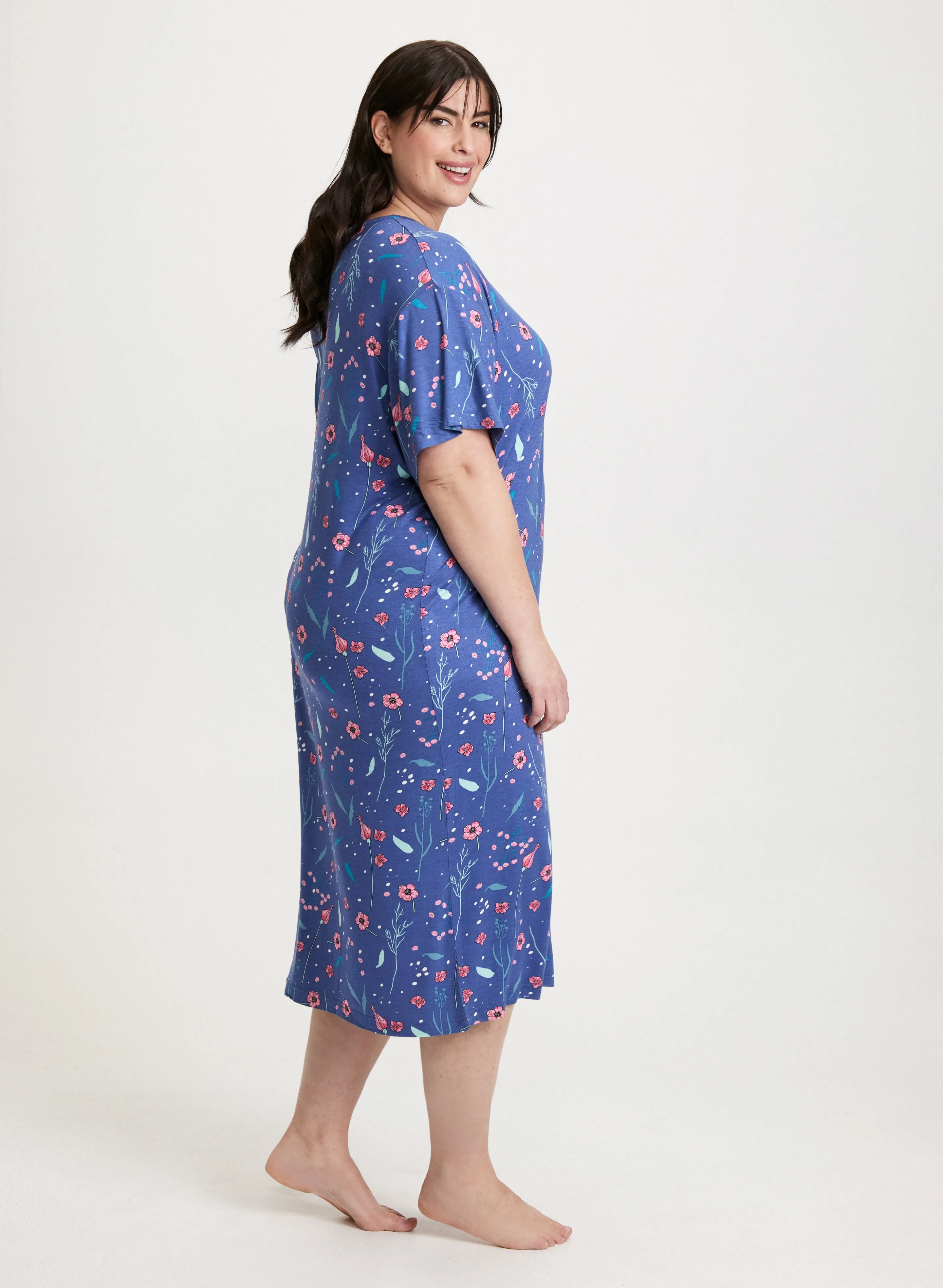 Short Sleeve Long Printed Nightgown sold by Laura product image thumbnail 3