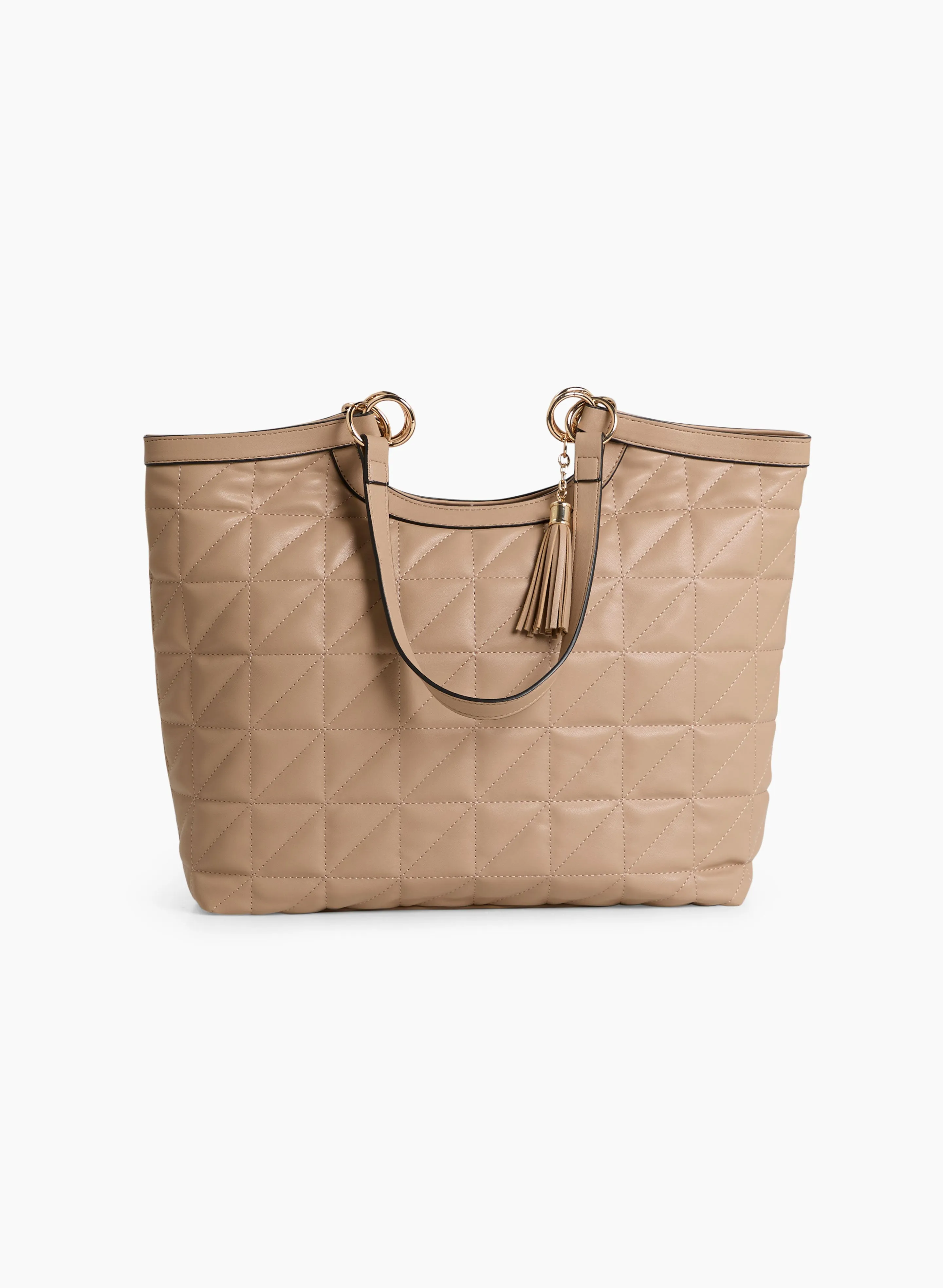Quilted Vegan Leather Tote Bag sold by Laura product image thumbnail 4