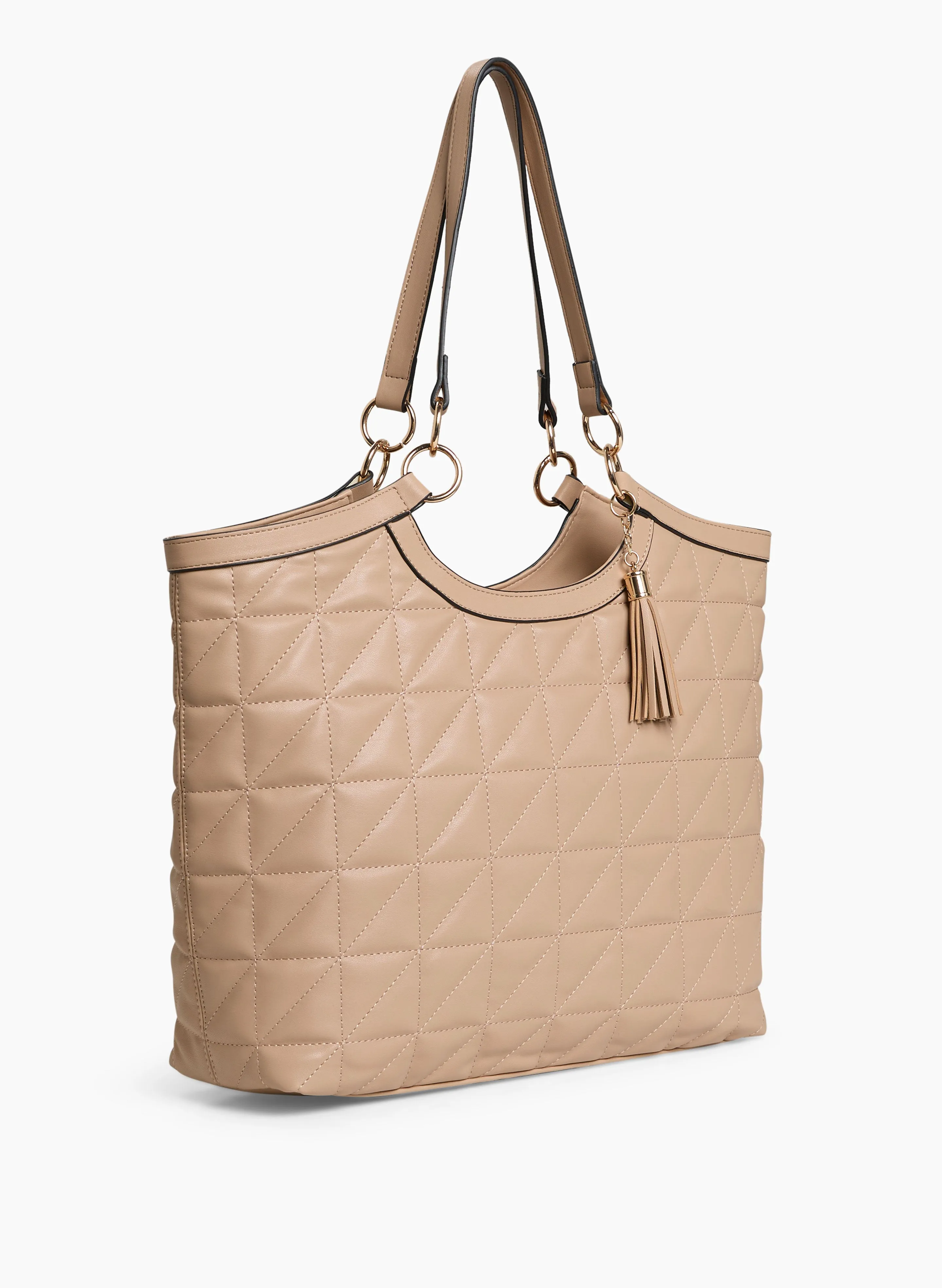 Quilted Vegan Leather Tote Bag sold by Laura