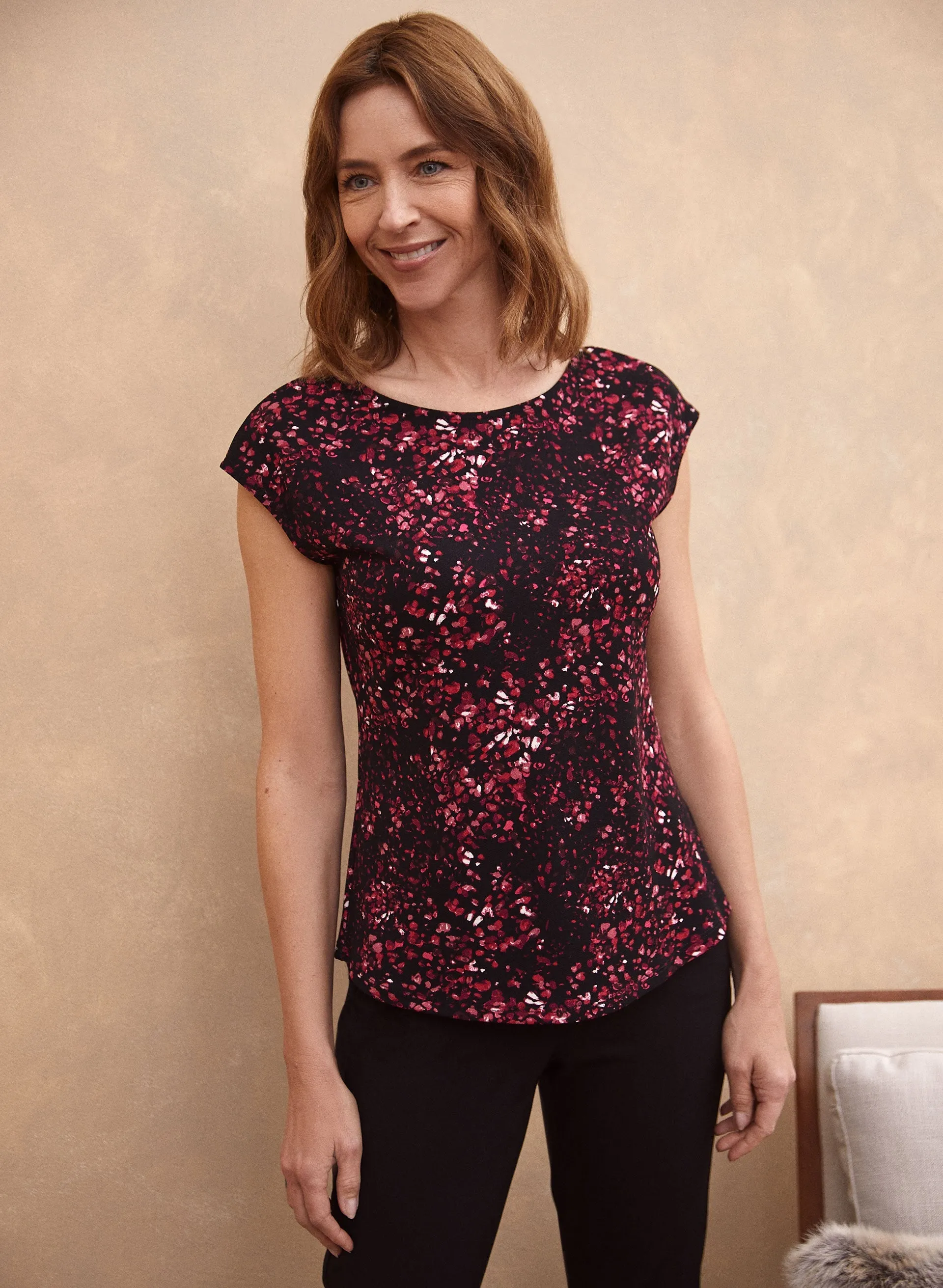 Abstract Floral Print Top sold by Laura