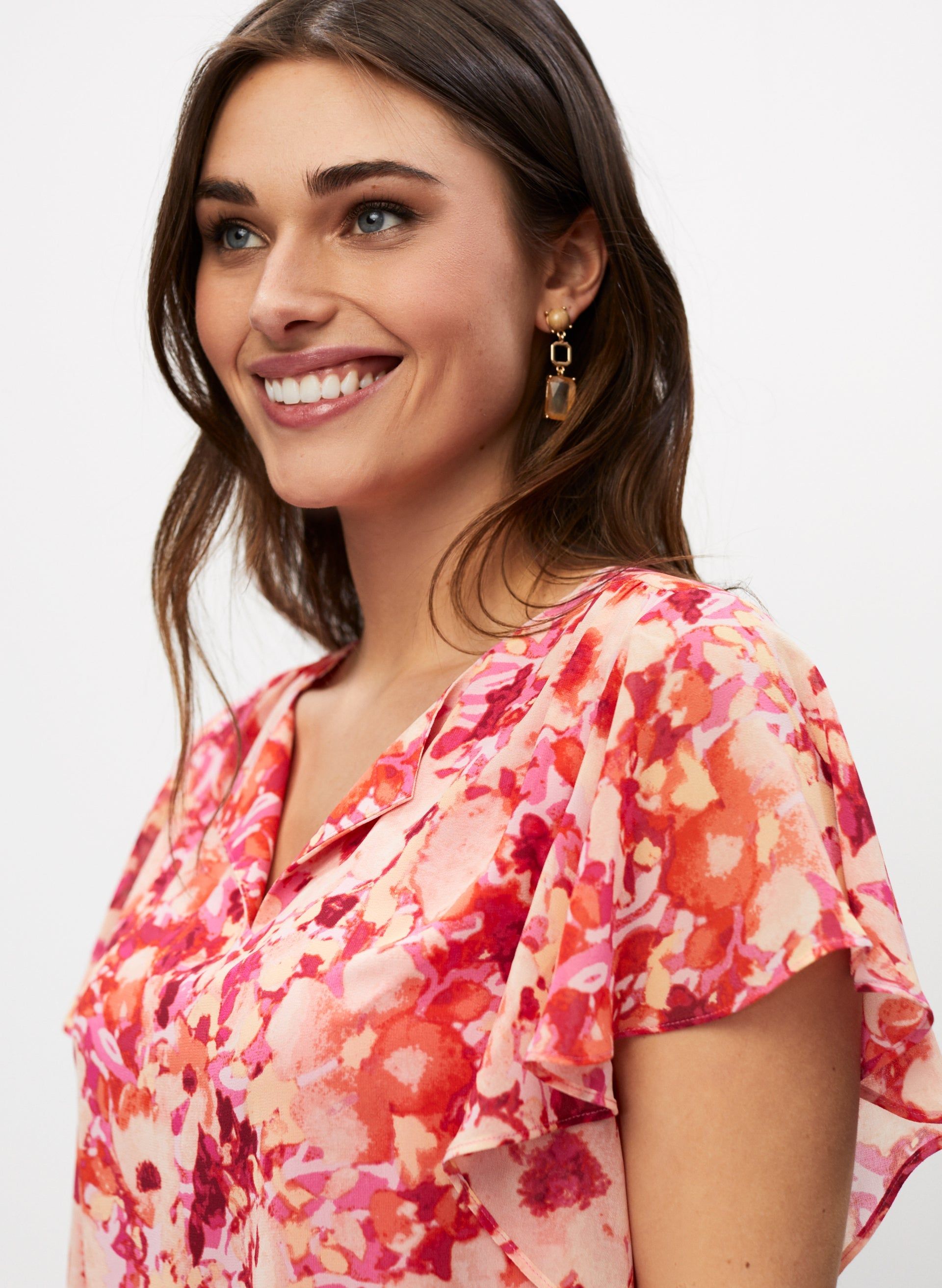 Flutter Sleeve Floral Print Blouse sold by Laura product image thumbnail 3