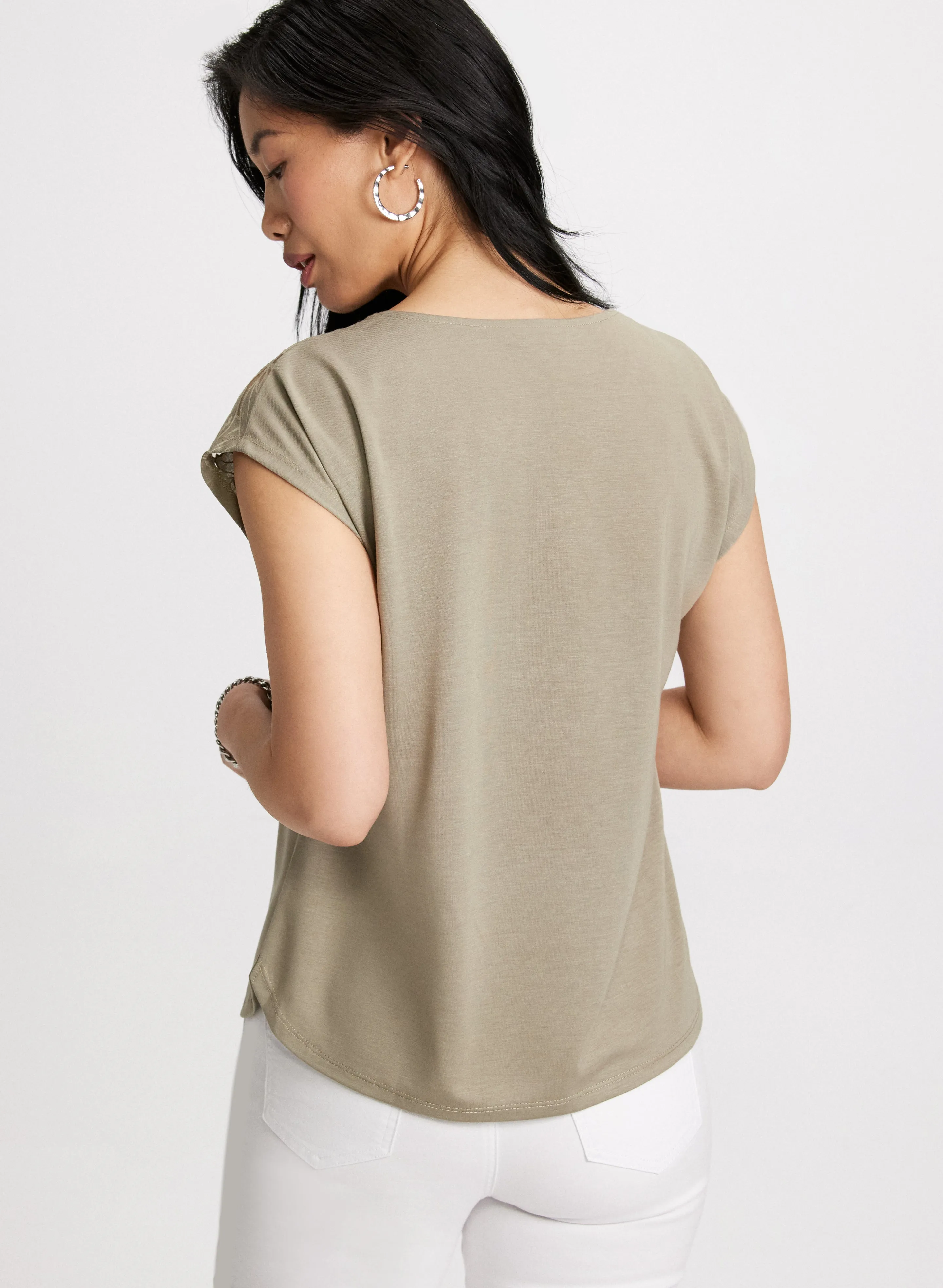 Floral Trim Burnout Tee sold by Laura product image thumbnail 4