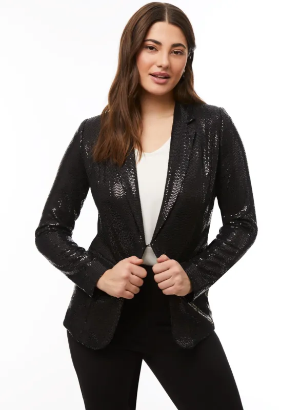 Notched Collar Sequin Jacket sold by Laura