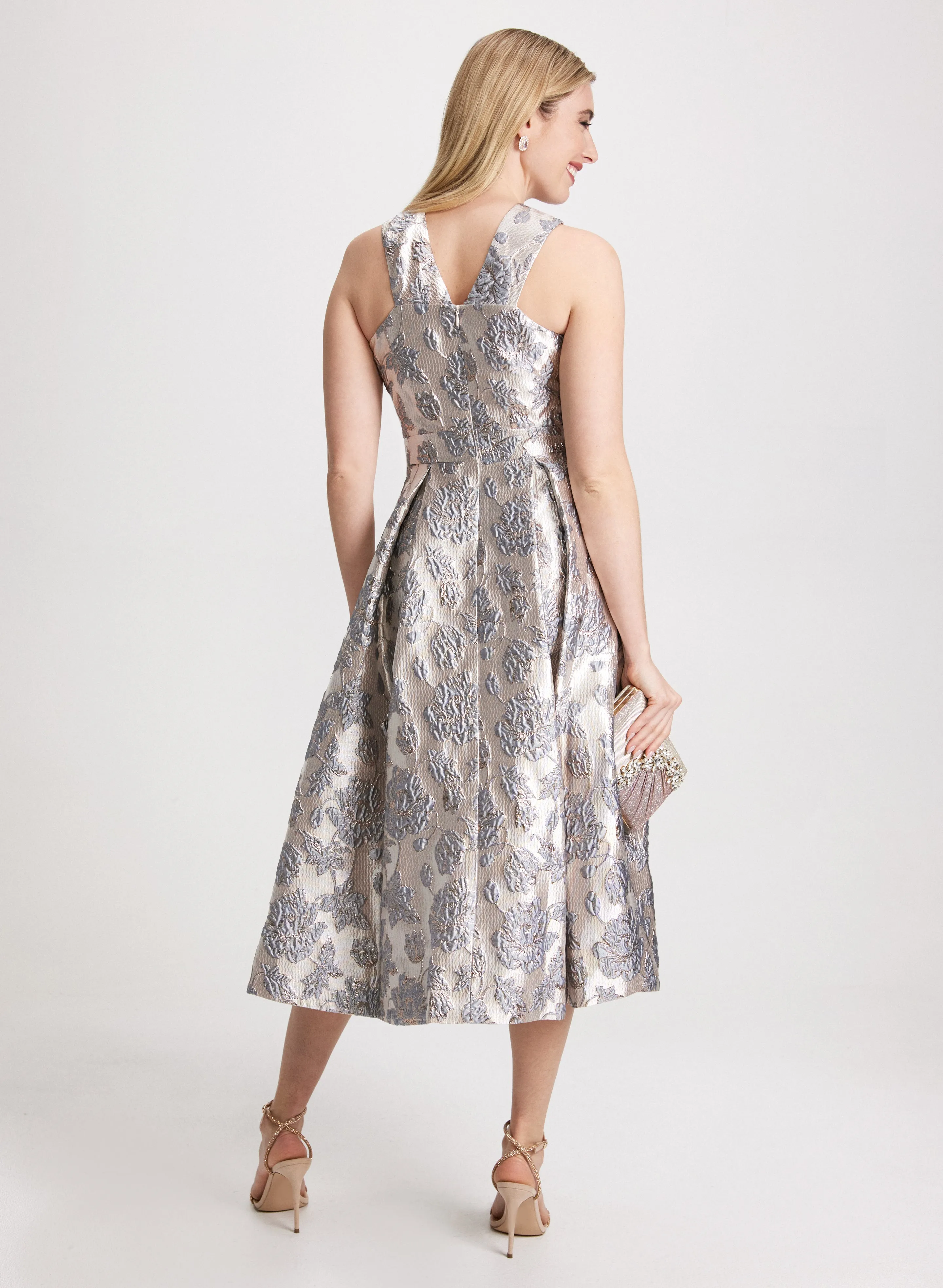 Sleeveless Jacquard Fit & Flare Dress sold by Laura product image thumbnail 3