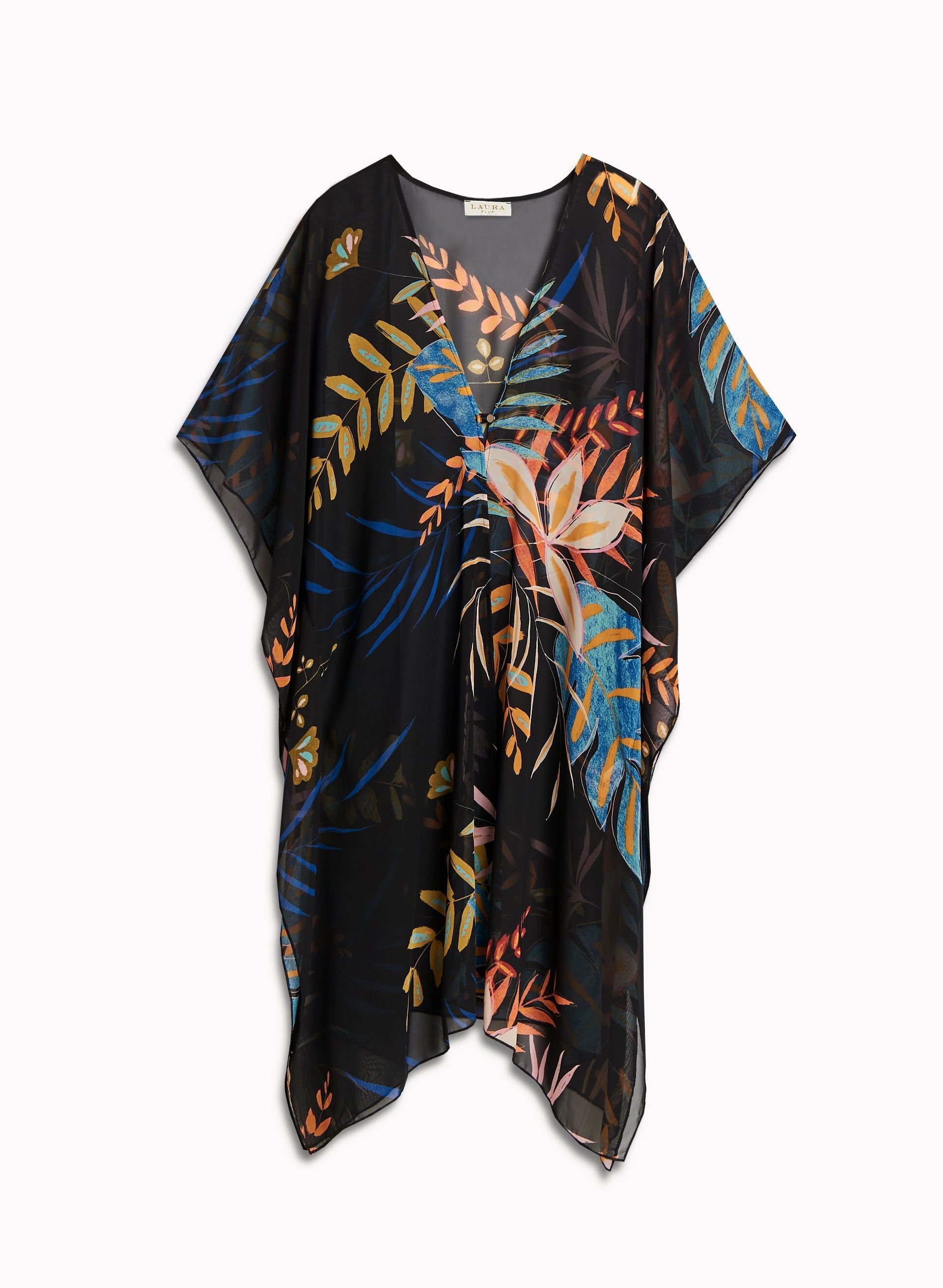 Tropical Print Sheer Cover-Up sold by Laura product image thumbnail 5