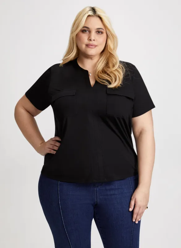 Split V-Neck Tee sold by Laura