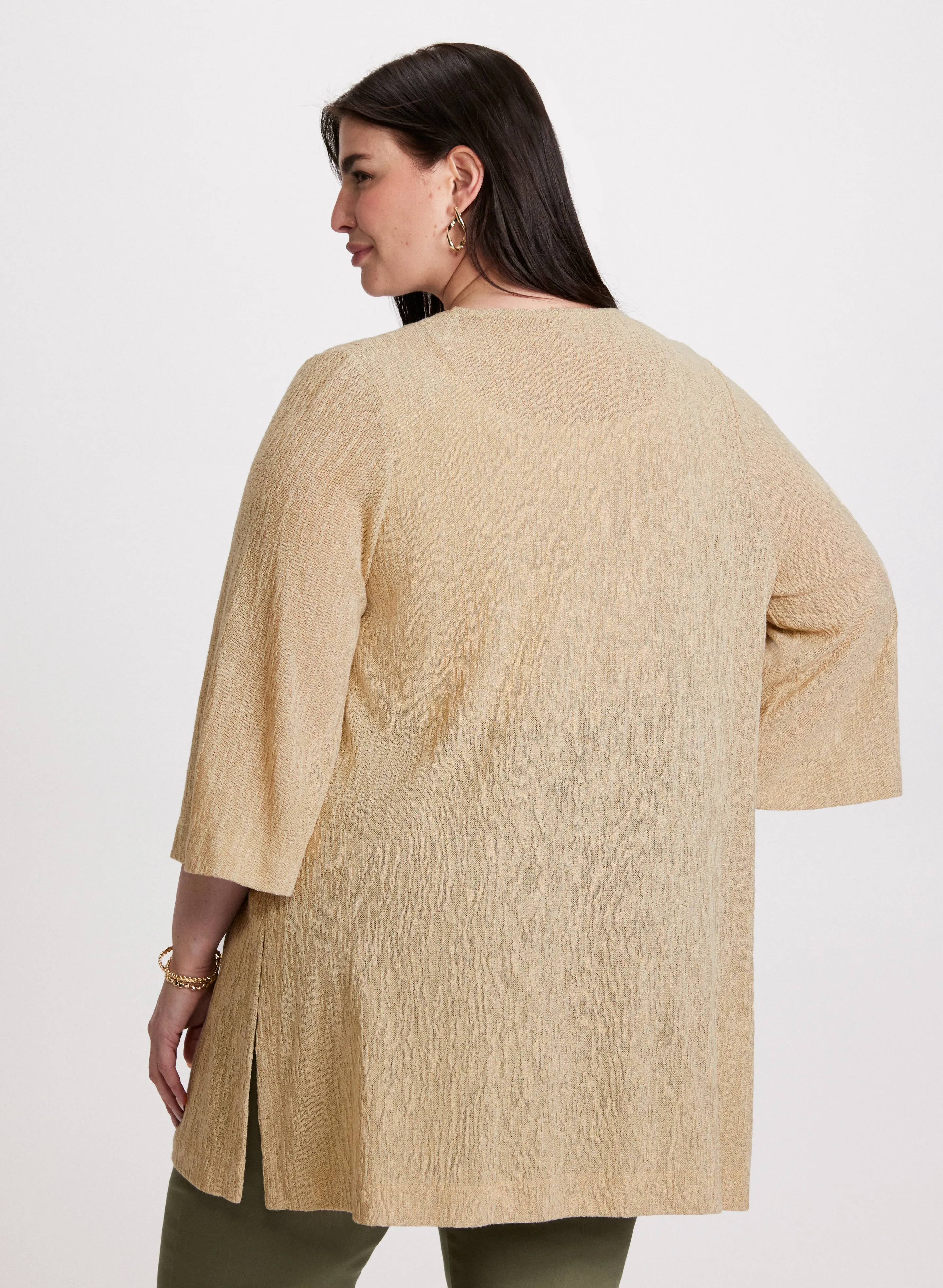 Open Front Textured Cardigan sold by Laura product image thumbnail 4