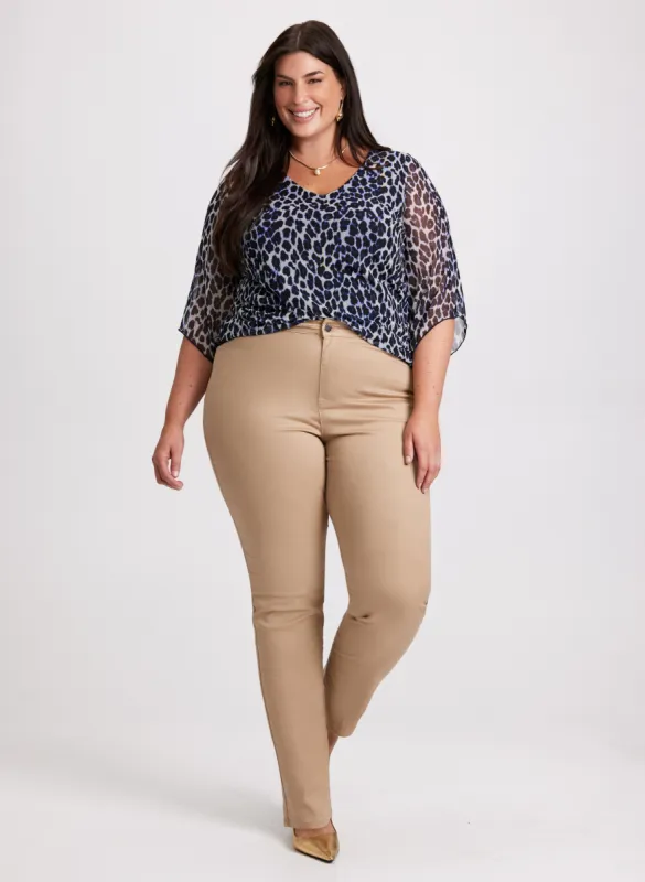 Animal Print Top & Slim Leg Jeans sold by Laura