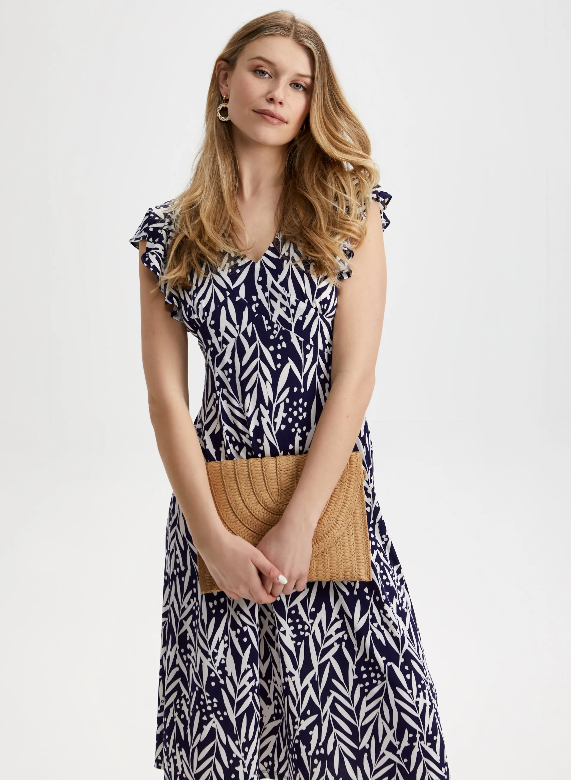 Leaf Print Midi Dress sold by Laura product image thumbnail 5