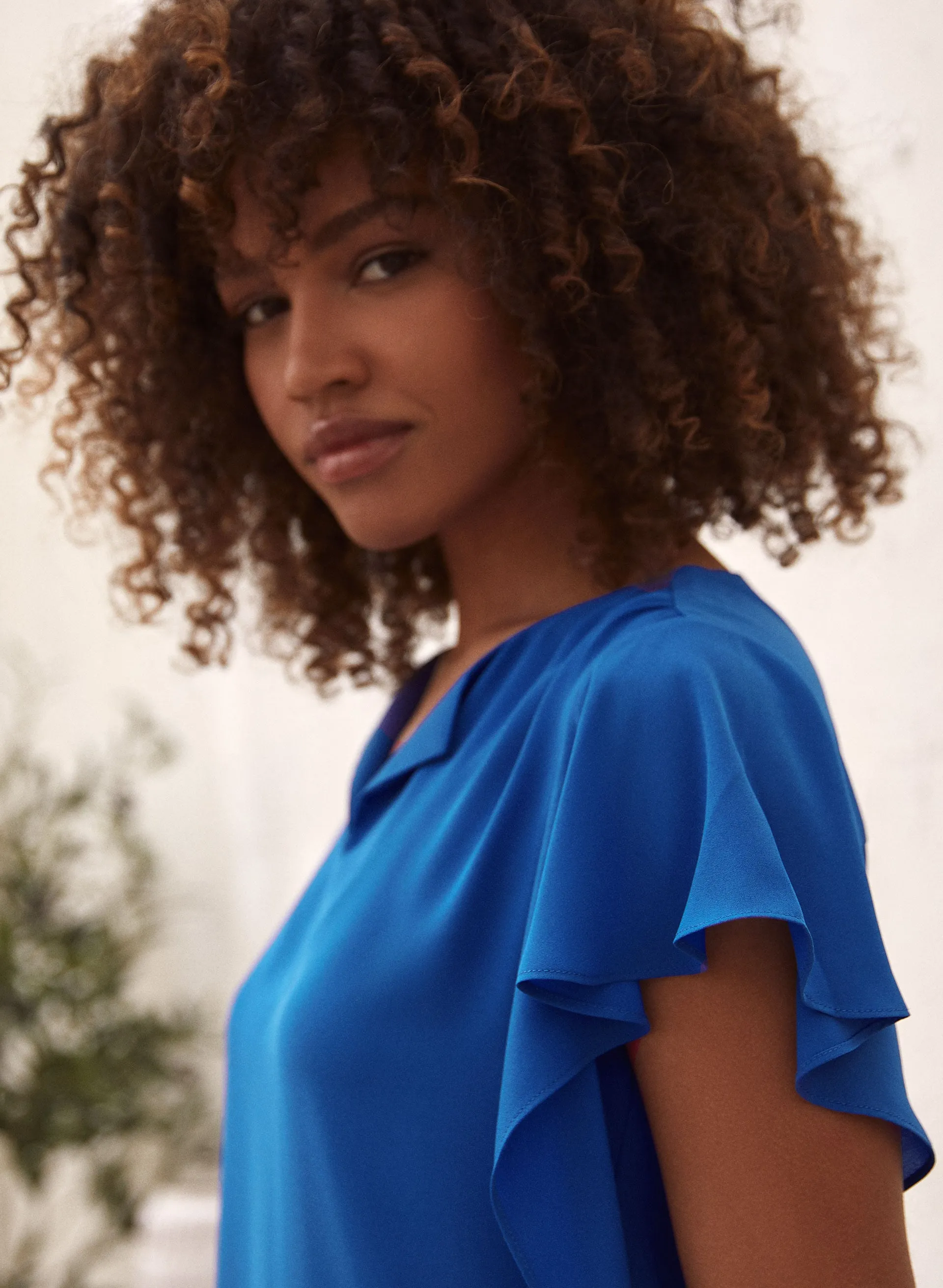 Short Ruffle Sleeve Blouse sold by Laura product image thumbnail 2