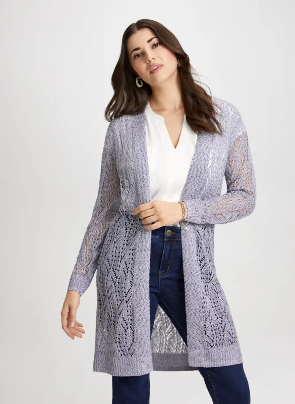 Textured Open-Knit Cardigan sold by Laura