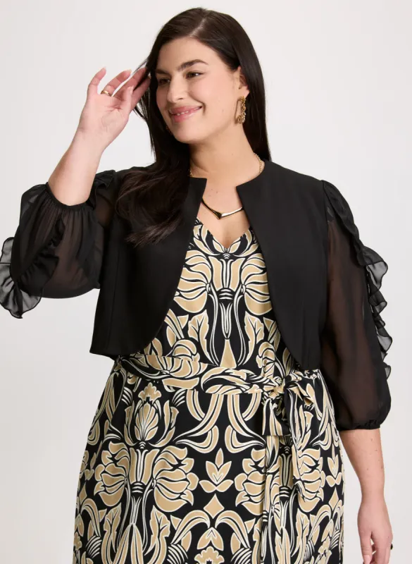 Sheer Ruffled Sleeve Bolero sold by Laura