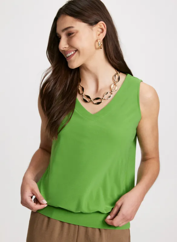V-Neck Solid Tank Top sold by Laura