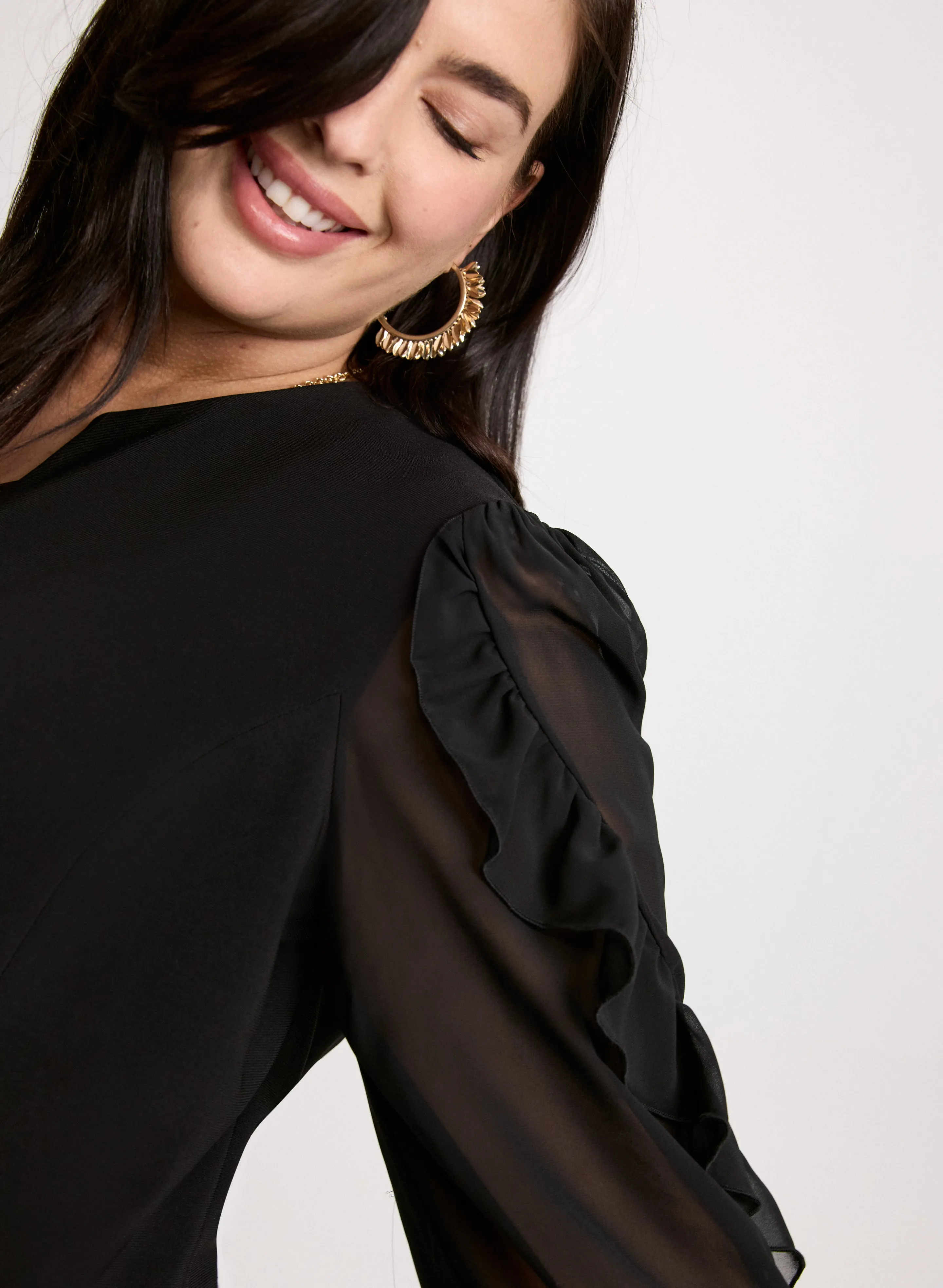 Sheer Ruffled Sleeve Bolero sold by Laura product image thumbnail 5