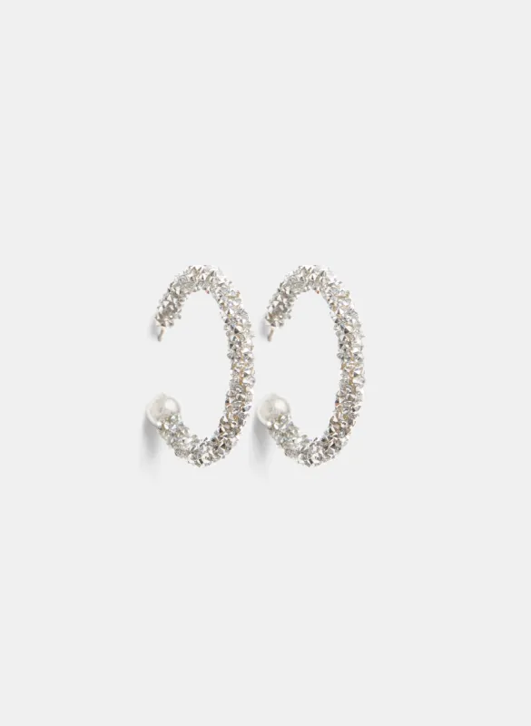 Crystal Detail Open-Hoop Earrings sold by Laura