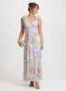 Long Ruffled Shoulder Floral Dress sold by Laura