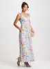 Long Ruffled Shoulder Floral Dress sold by Laura