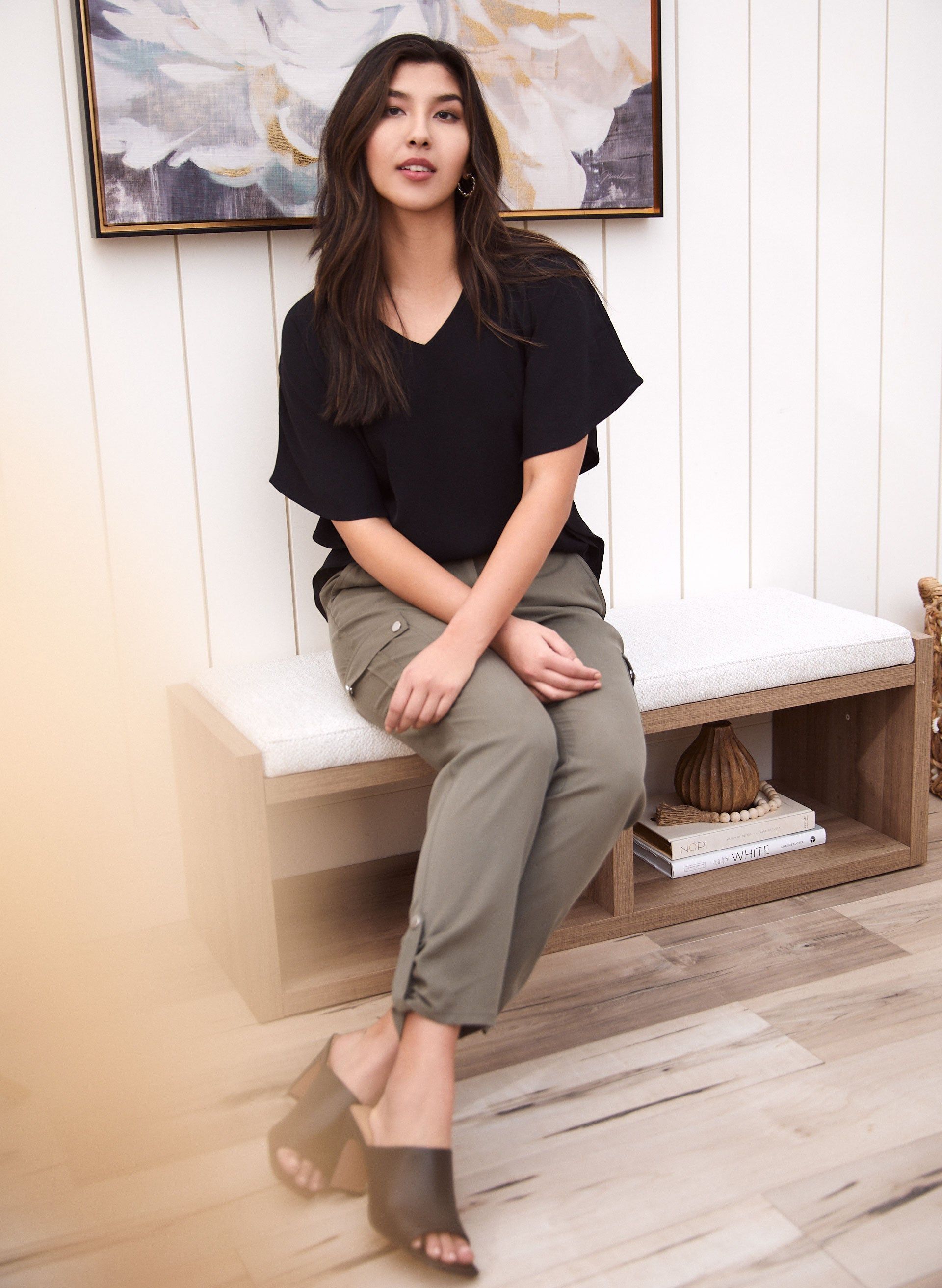 Flutter Detail Poncho Blouse sold by Laura