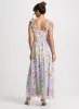 Long Ruffled Shoulder Floral Dress sold by Laura