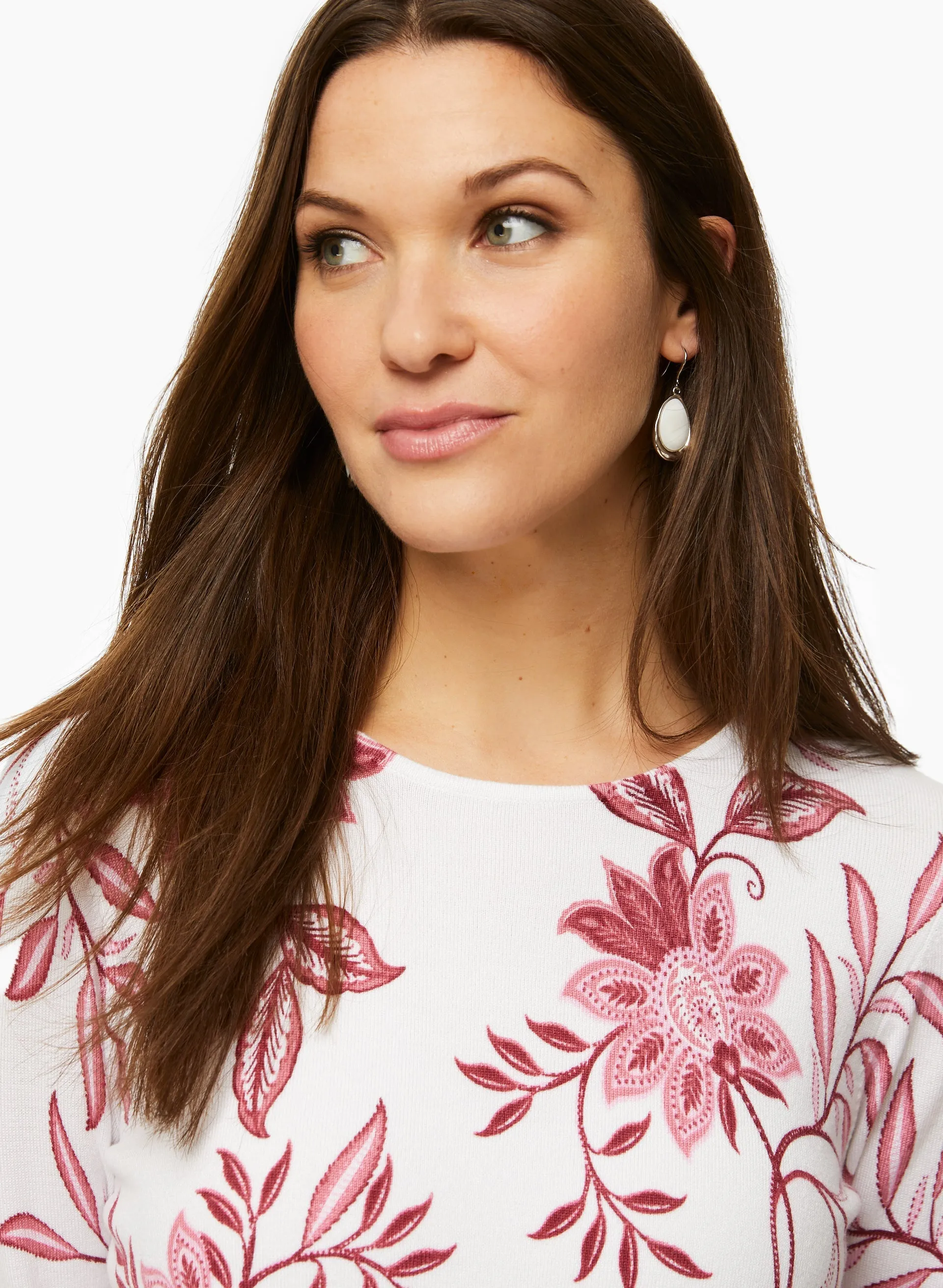 Boat Neck Floral Motif Sweater sold by Laura product image thumbnail 2