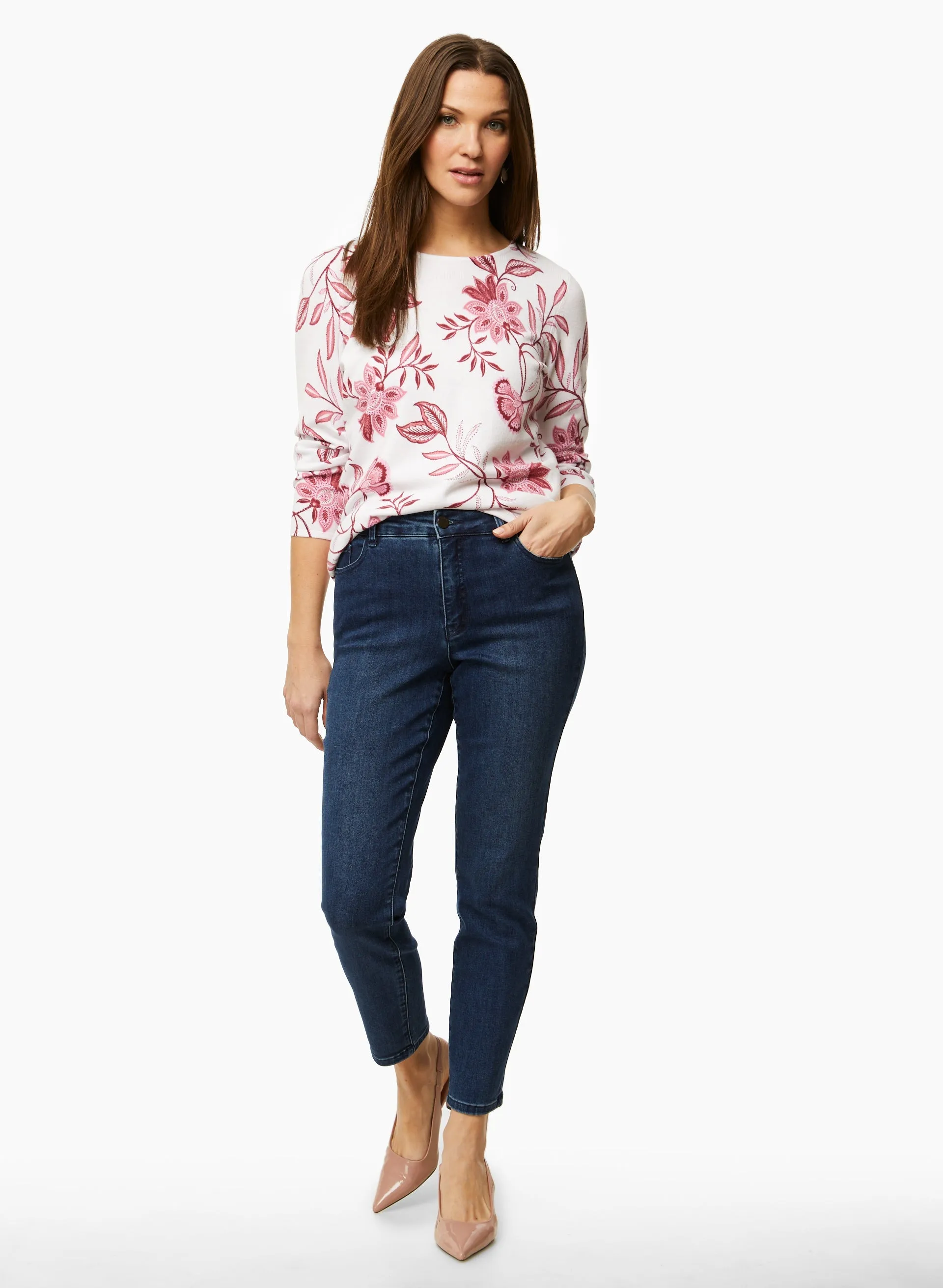 Boat Neck Floral Motif Sweater sold by Laura product image thumbnail 3